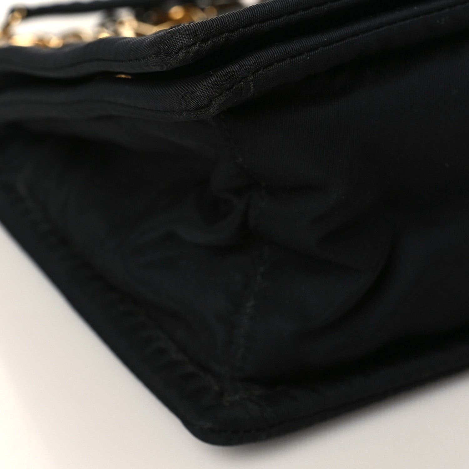 Prada Tessuto Nylon Padded Chain Shoulder Bag Black 7 of 9