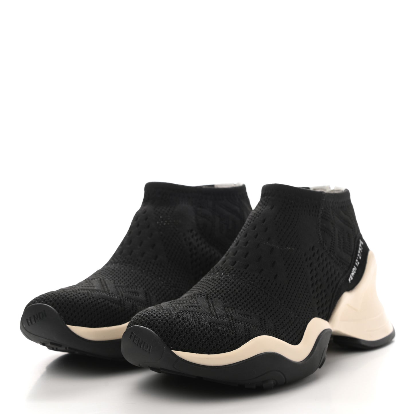 Technical 3D Mesh Womens FFluid Zip Up Sneakers 38 Black