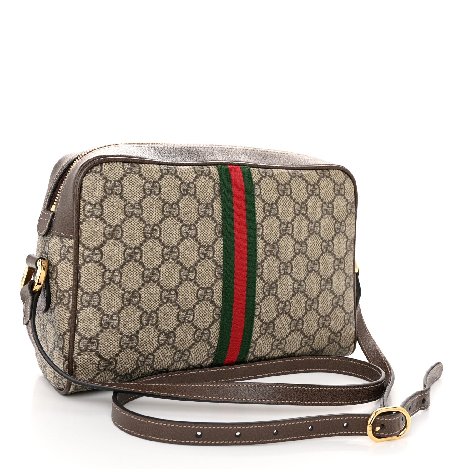 Gucci GG Supreme Monogram Web Small Ophidia Shoulder Bag Brown 3 of 11