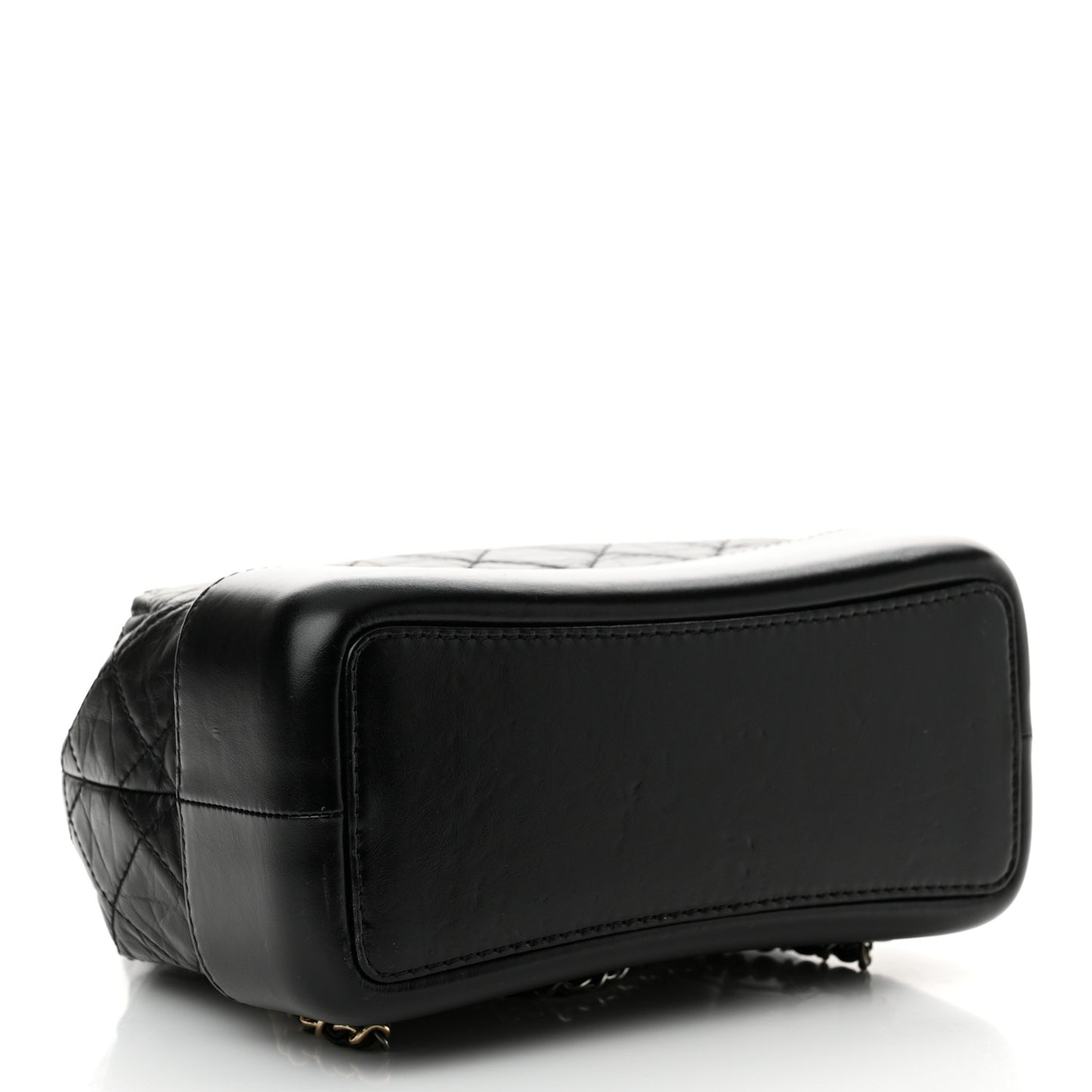 Aged Calfskin Quilted Small Gabrielle Backpack Black
