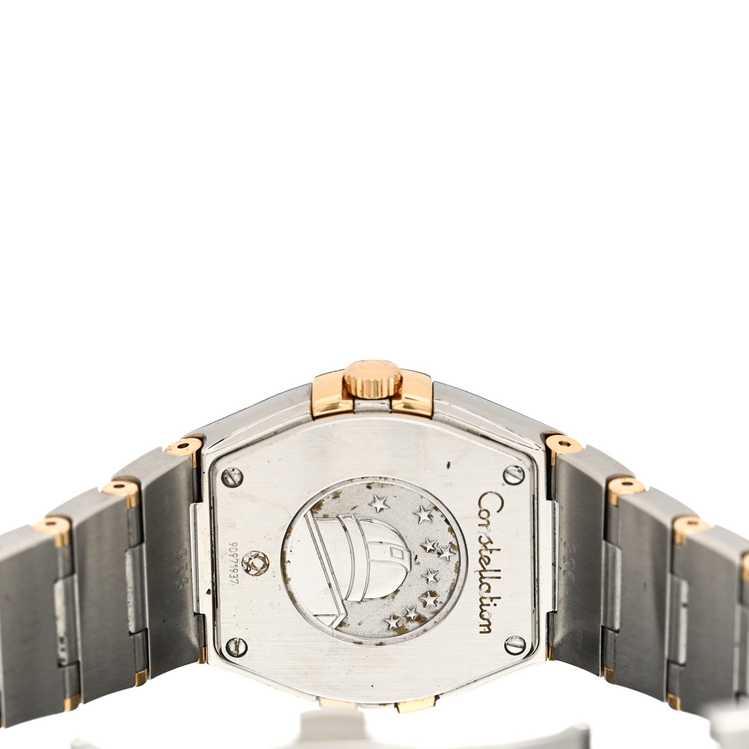 Omega Stainless Steel 18K Yellow Gold Diamond Mother of Pearl 28mm Constellation Quartz Watch 131.20.28.60.55.002 4 of 4