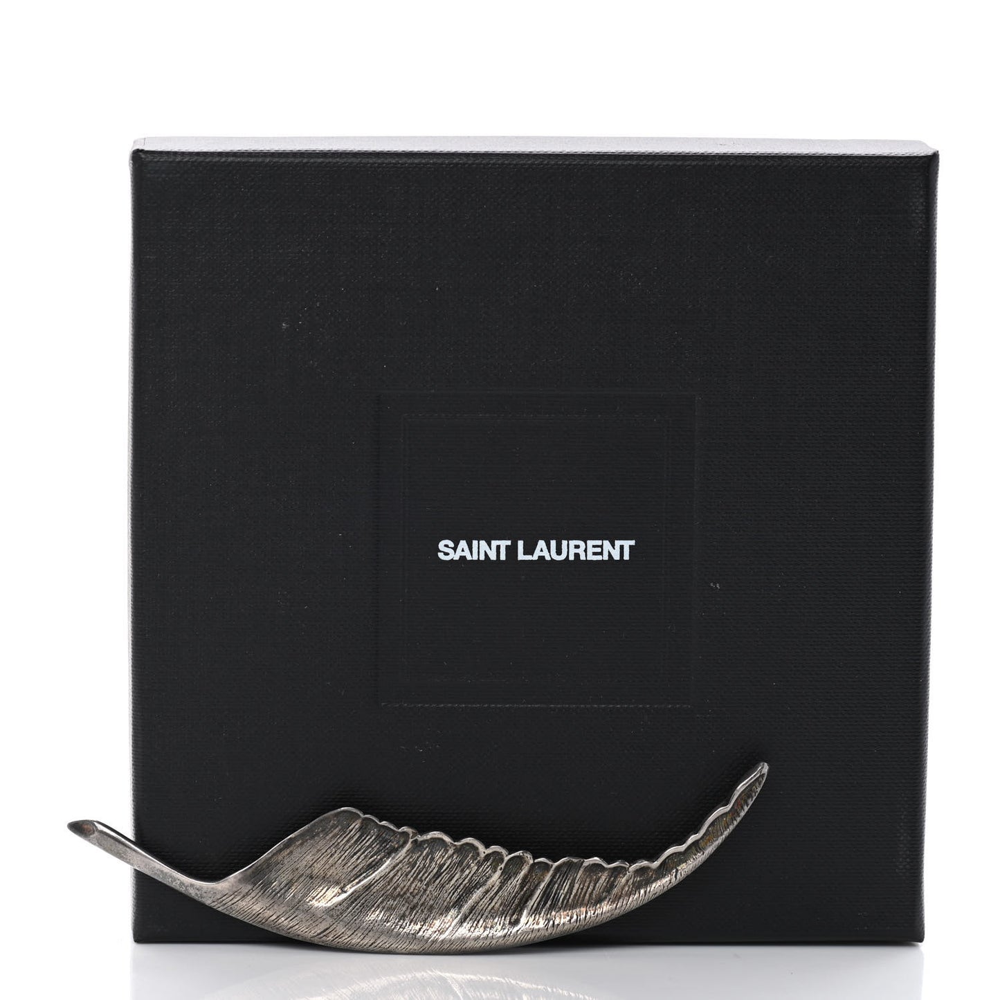 Brass Leaf Brooch Silver