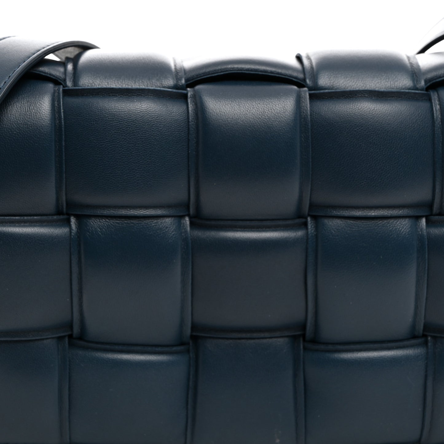 Nappa Maxi Intreccio Padded Cassette Crossbody Bag Deep Blue