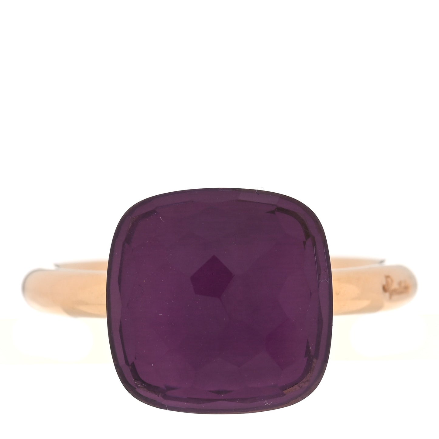 18K Rose Gold Amethyst Classic Nudo Ring 52 6