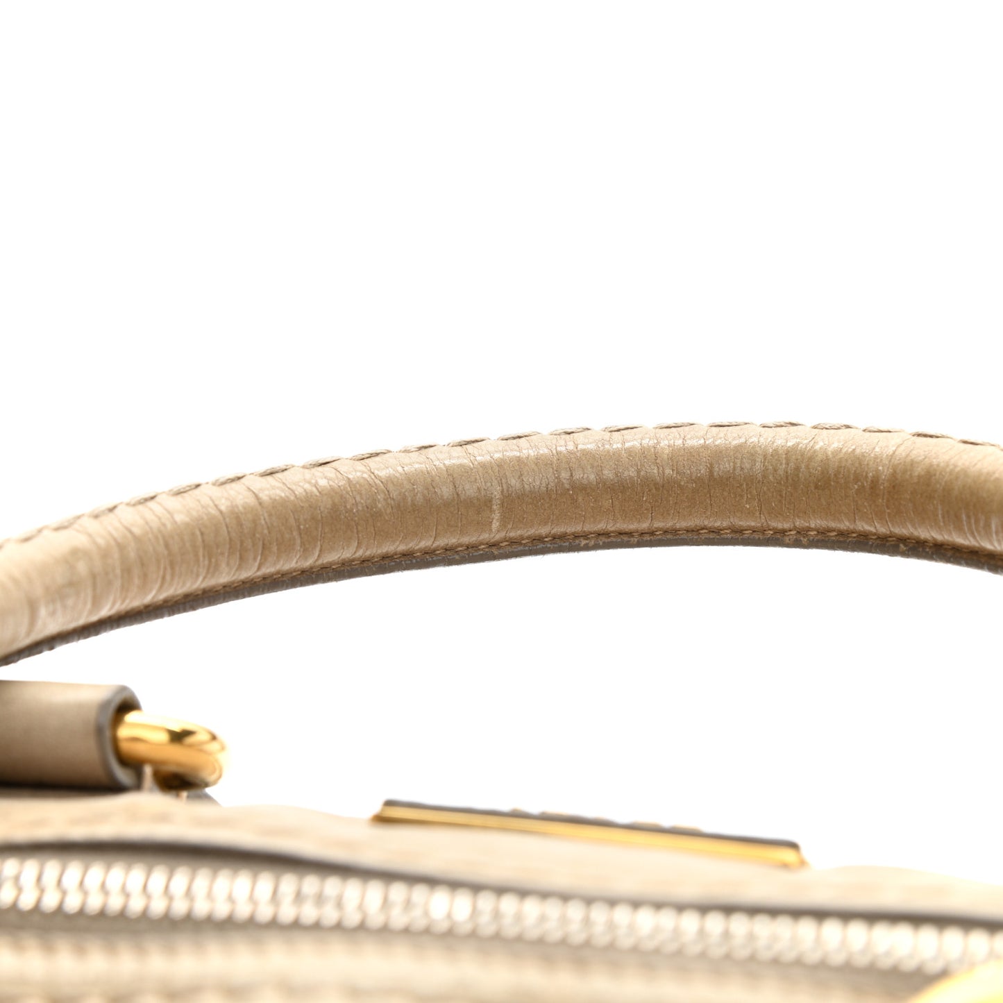 Vitello Shine Shopping Satchel Cammeo