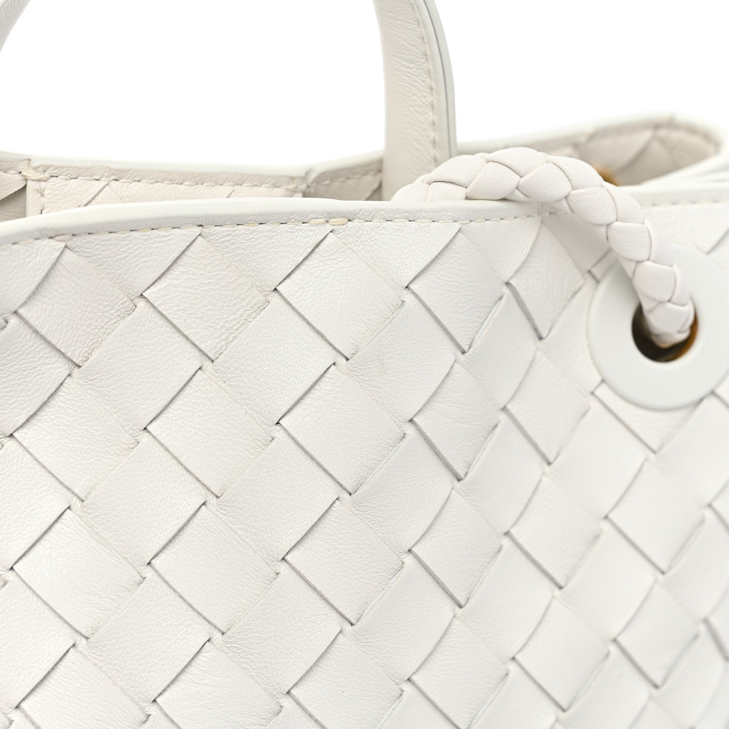 Nappa Intrecciato Small Andiamo Shoulder Bag White
