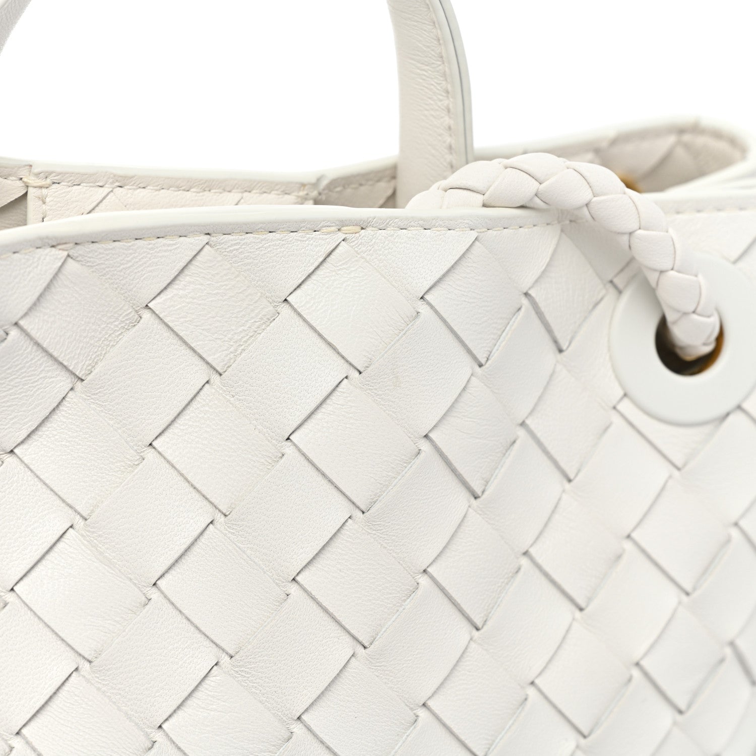 Bottega Veneta Nappa Intrecciato Small Andiamo Shoulder Bag White 9 of 10