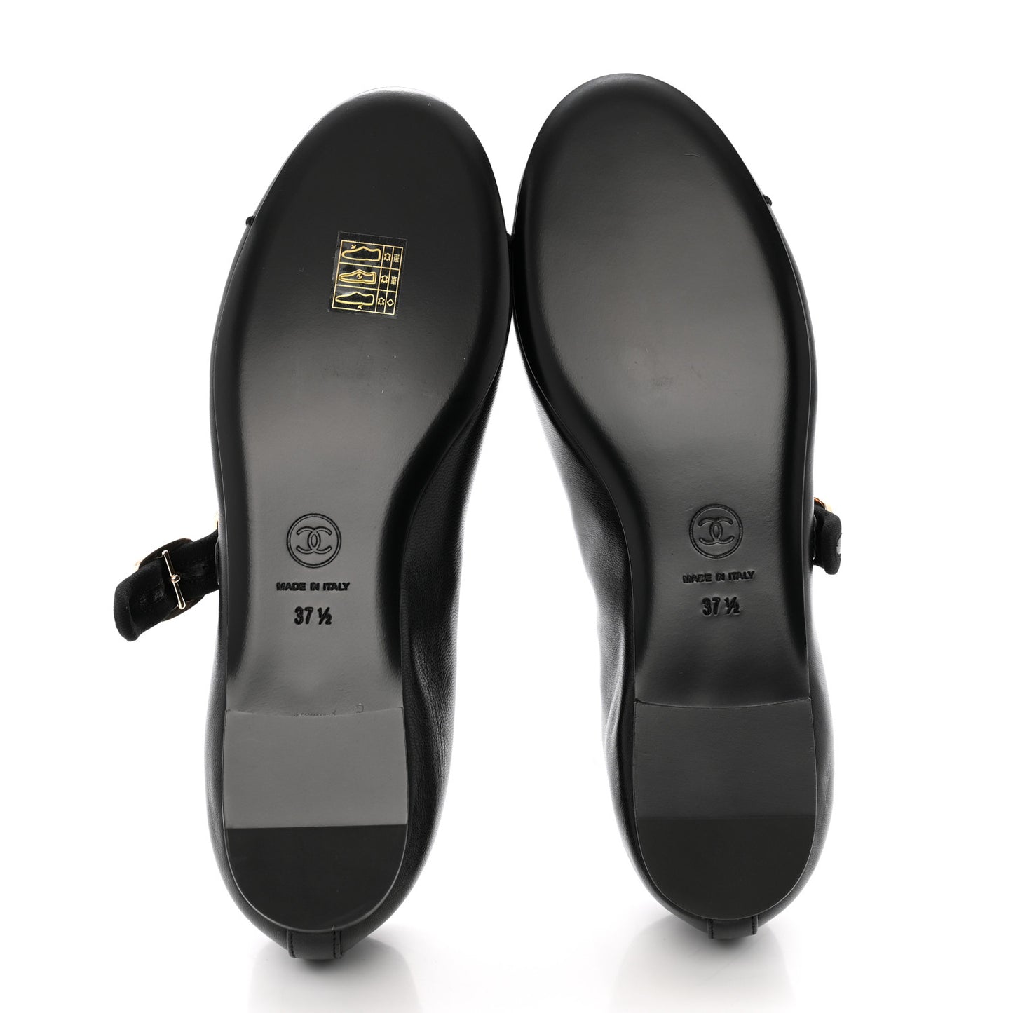 Lambskin Mary Jane Flats 37.5 Black