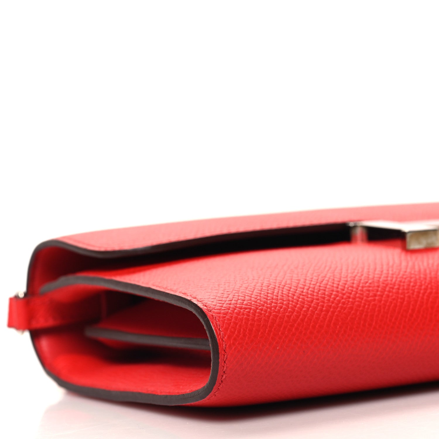 Hermes Epsom Enamel Constance Wallet To Go Rouge De Coeur Rubis 10 of 11