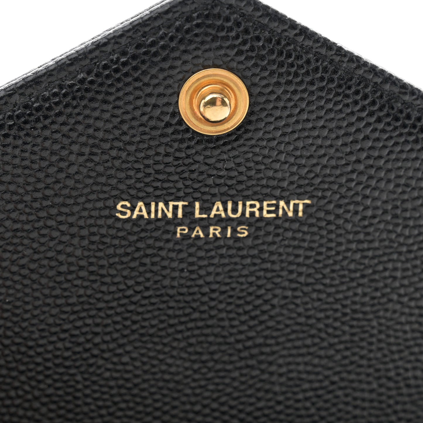 Grain De Poudre Matelasse Chevron Monogram Envelope Chain Wallet Black