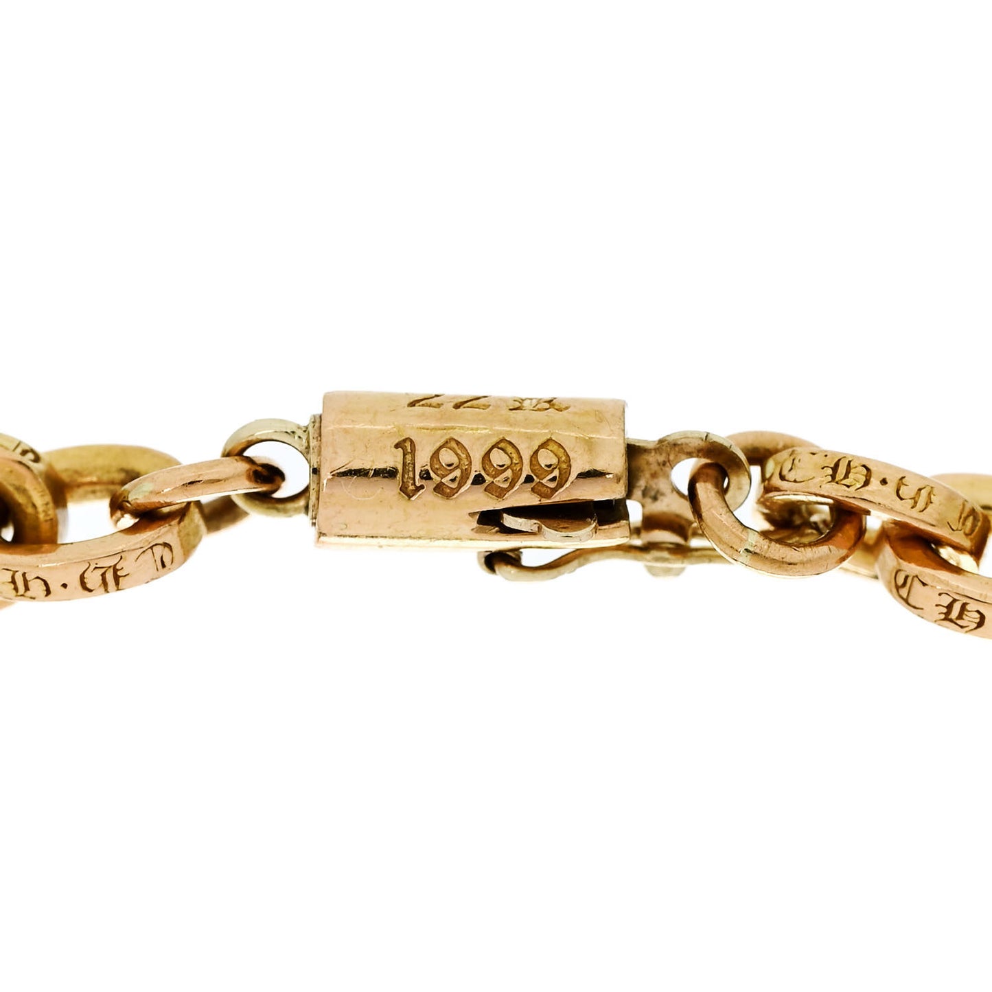 22K Yellow Gold Paperclip Bracelet