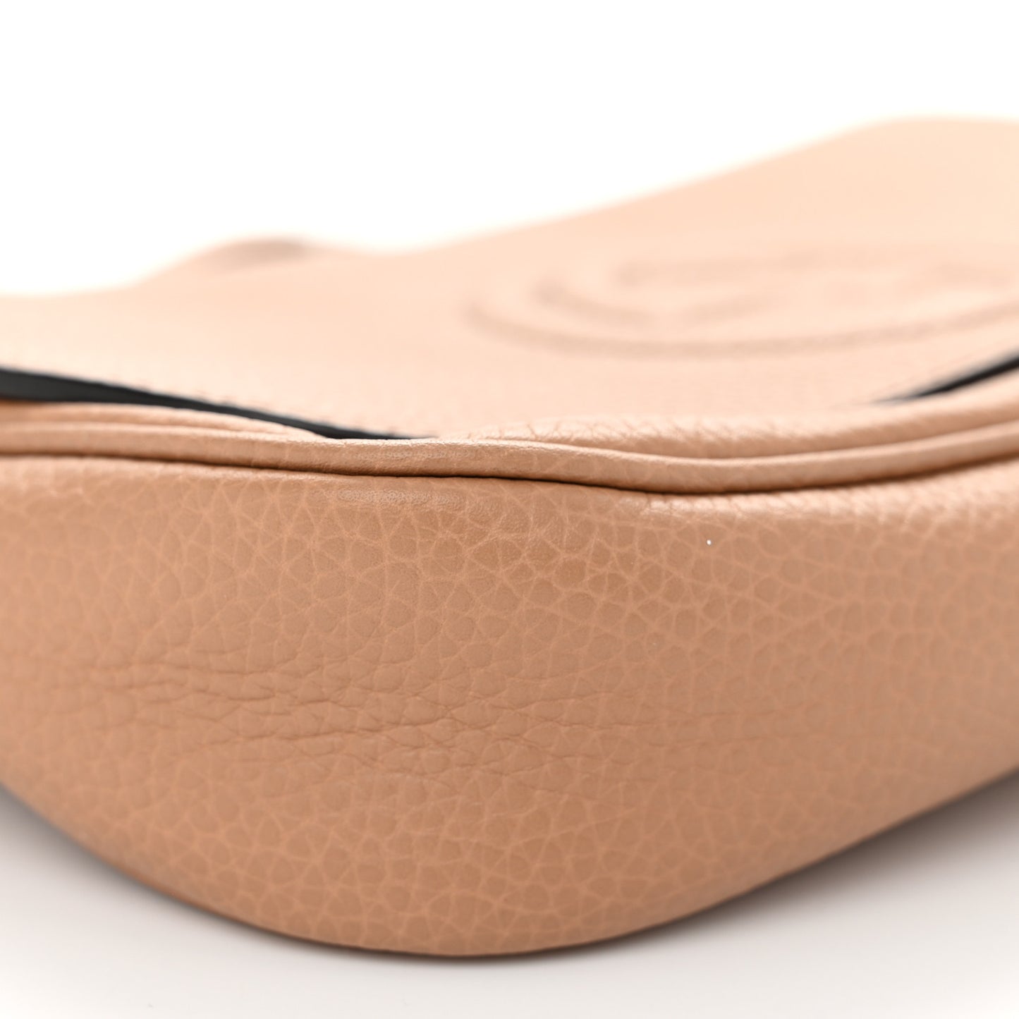 Pebbled Calfskin Medium Soho Flap Crossbody Camelia