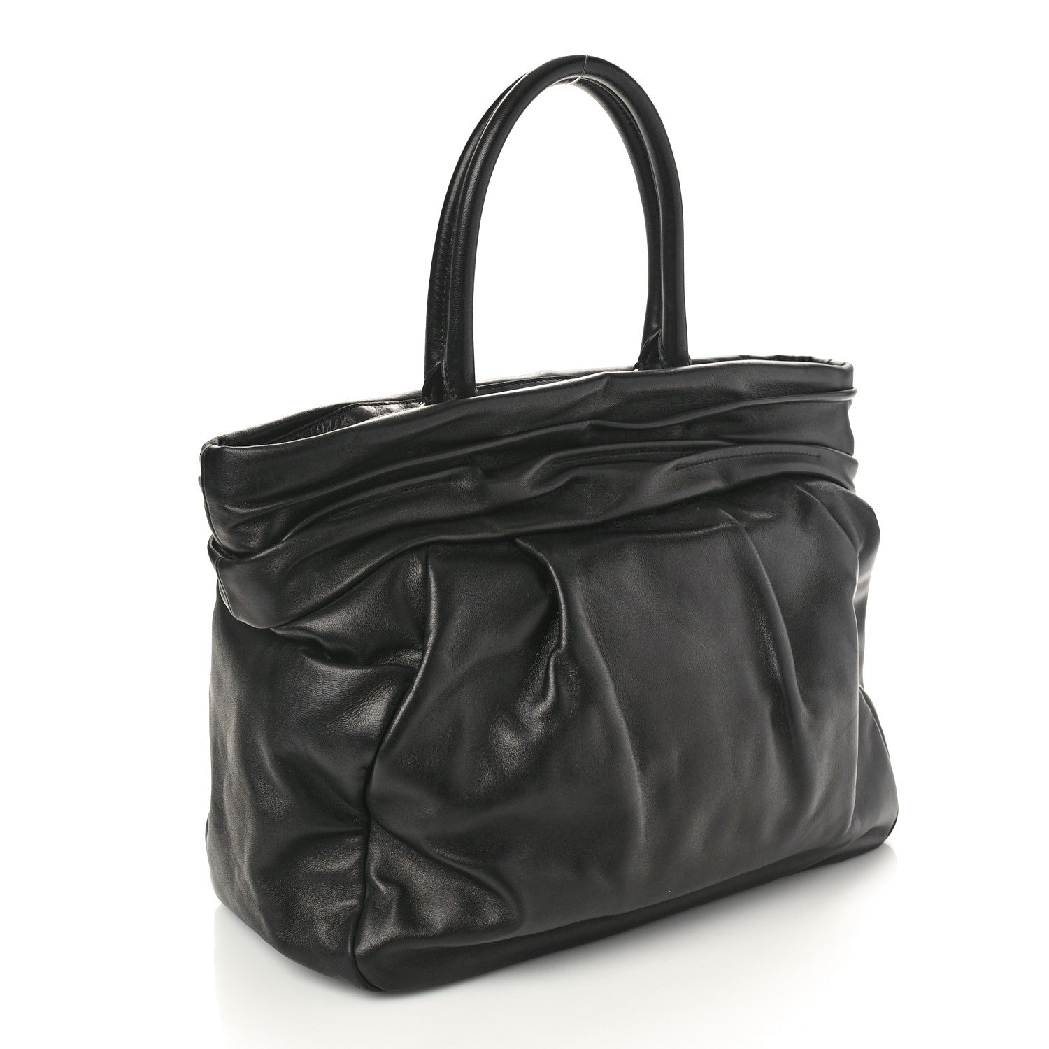Prada Nappa Frills Tote Black 3 of 9