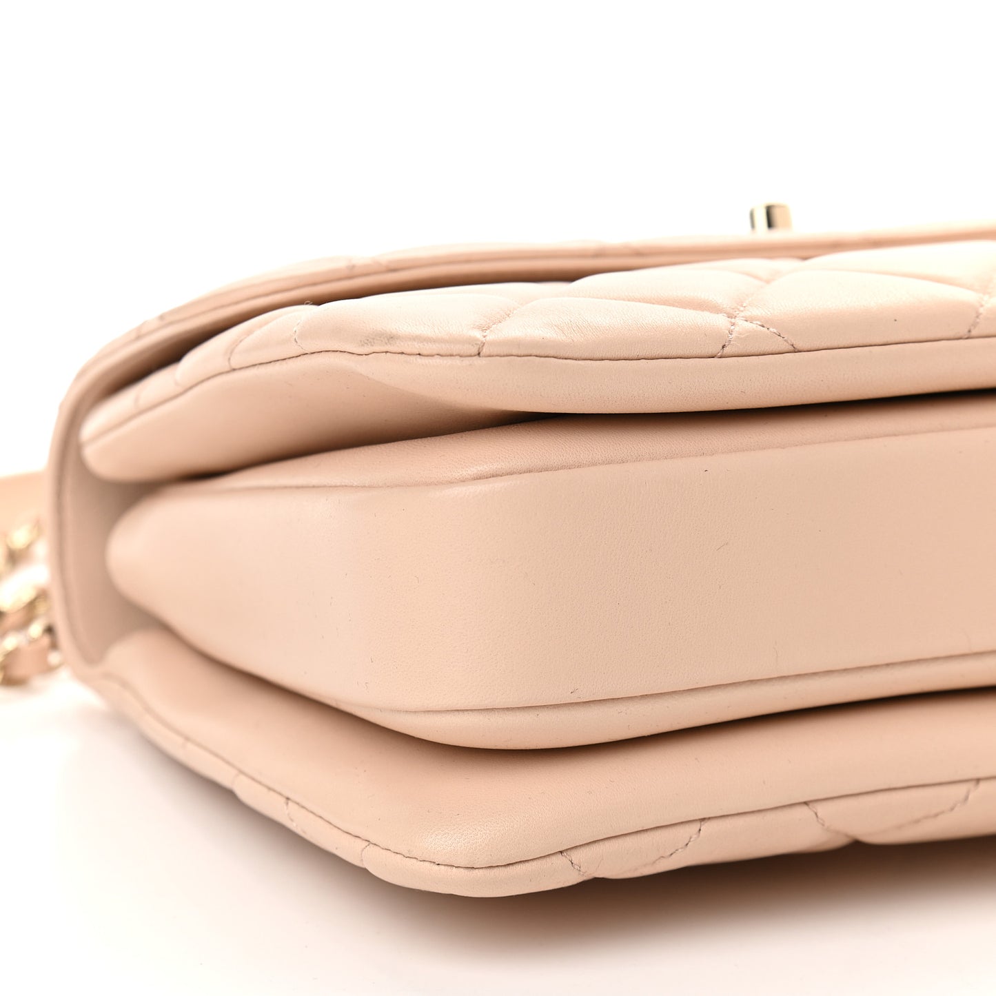 Lambskin Quilted Small Trendy CC Dual Handle Flap Bag Beige