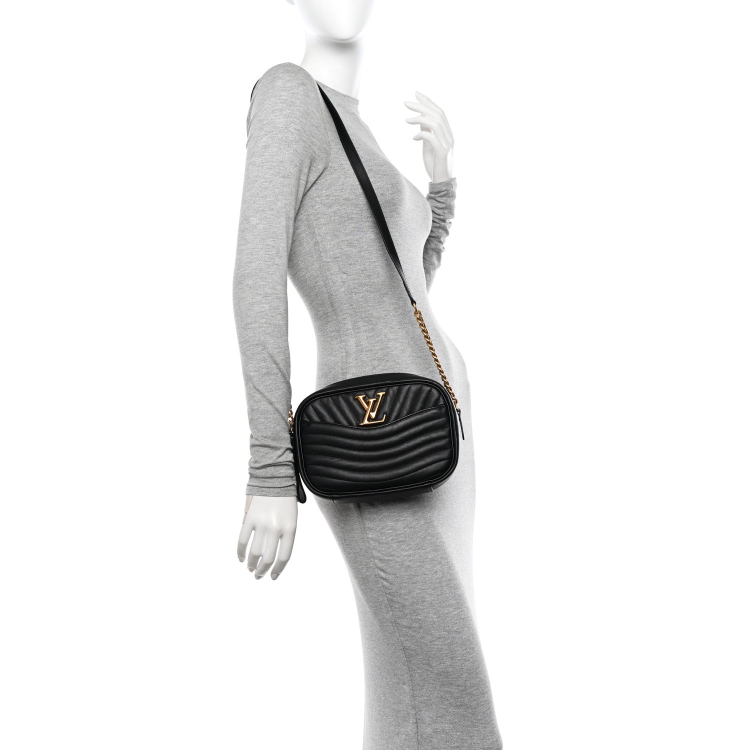 Louis Vuitton Calfskin New Wave Camera Bag Black 2 of 10