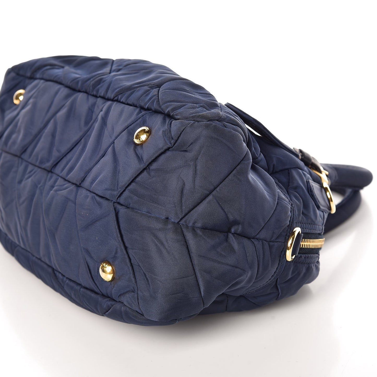 Tessuto Nylon Chevron Quilted Small Dome Satchel Blue