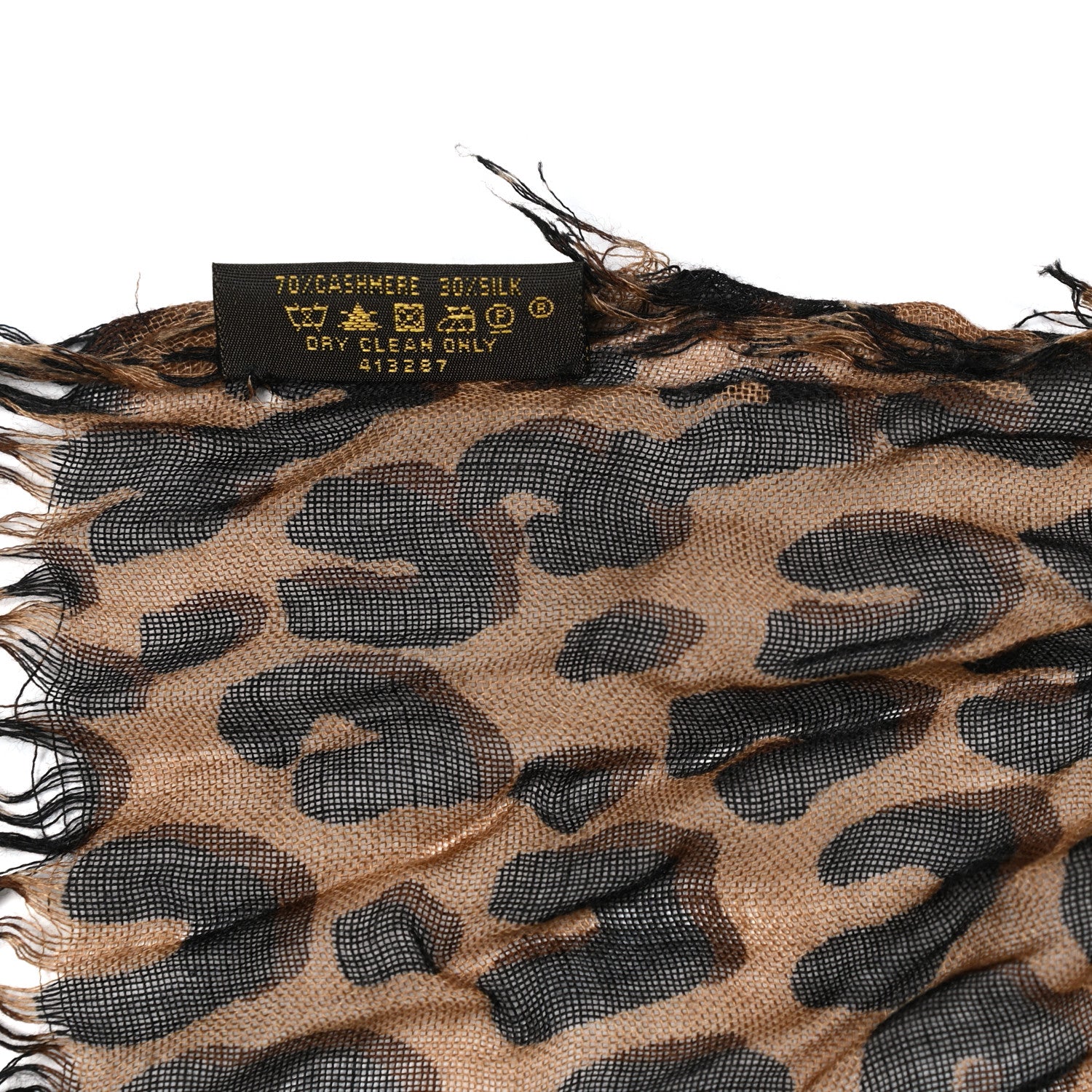 Louis Vuitton Cashmere Silk Leopard Etole Stole Marron 4 of 7