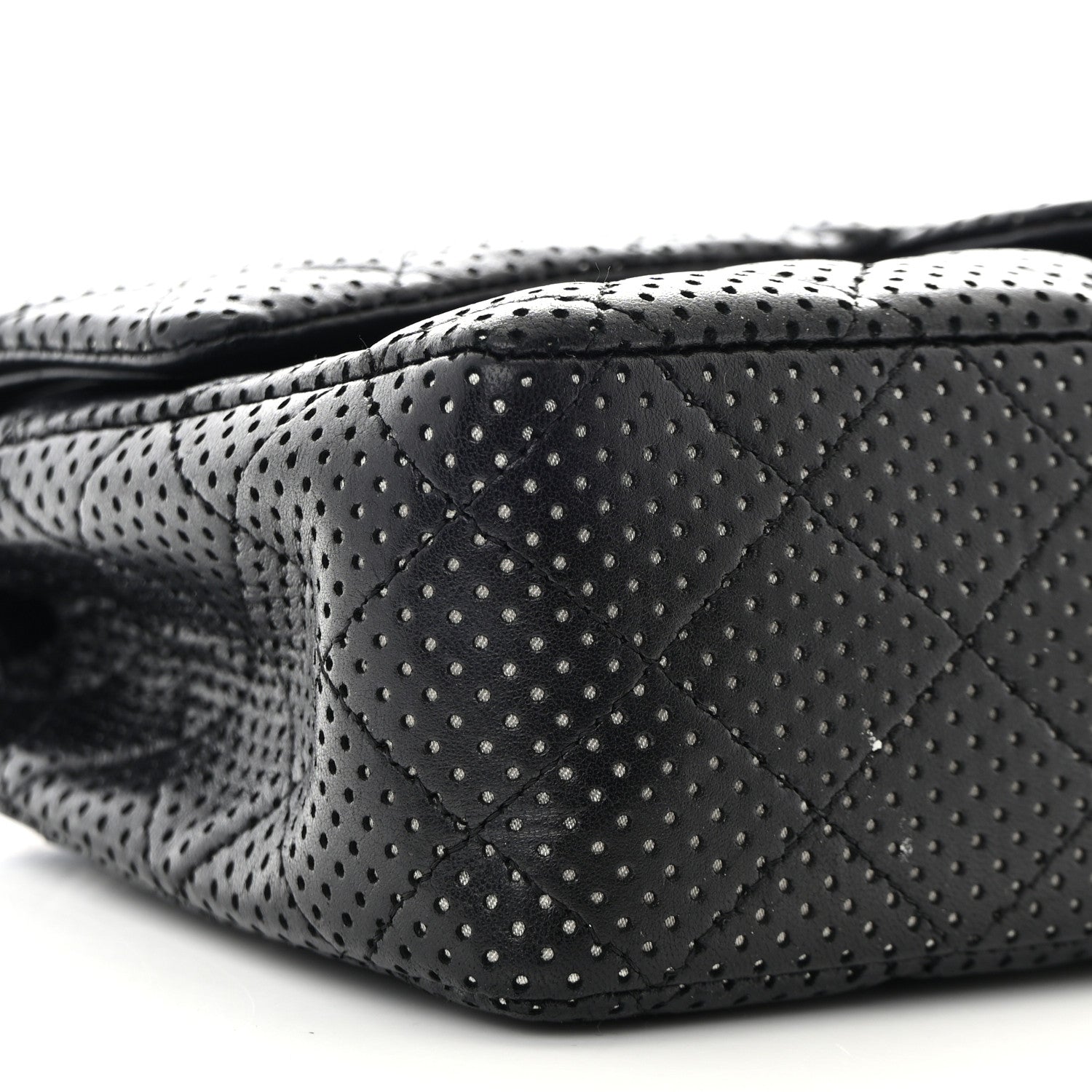 Chanel Lambskin Perforated Medium Double Flap Black 9 of 18