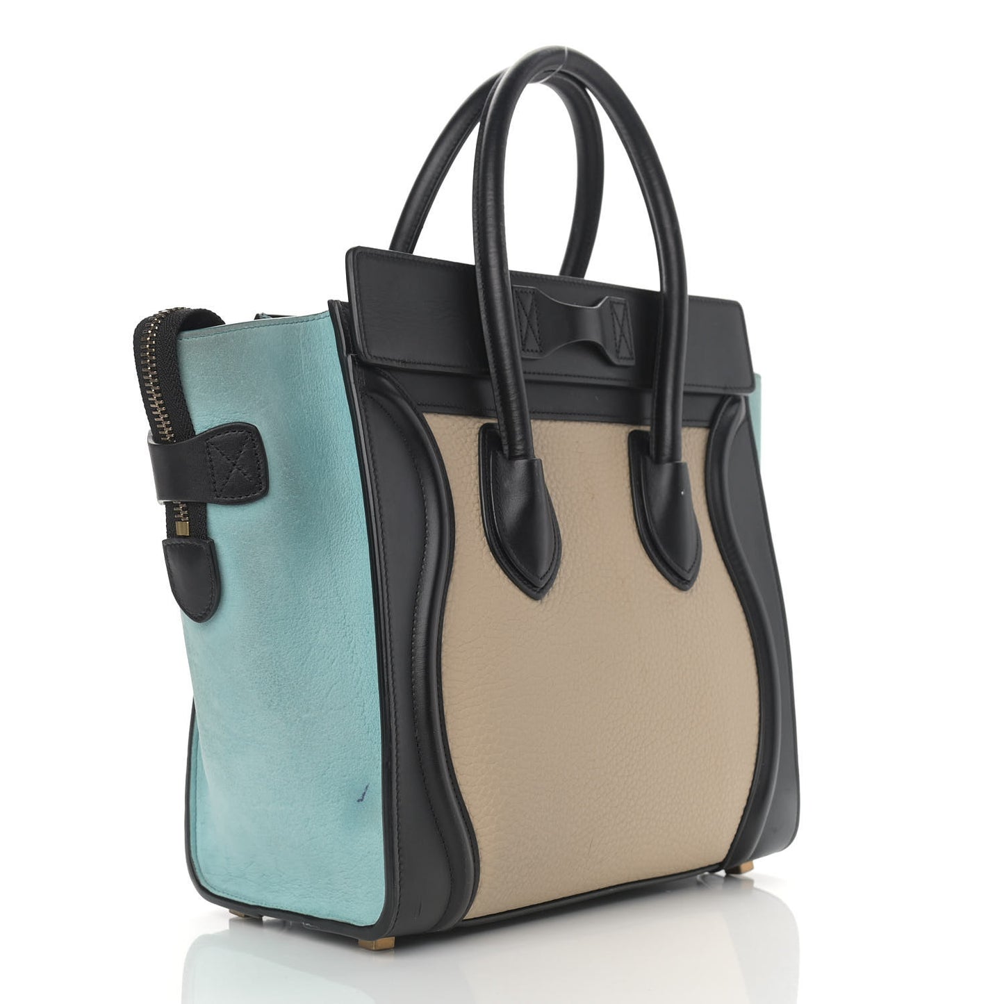 Bullhide Drummed Calfskin Micro Tri-Color Luggage Antarctic
