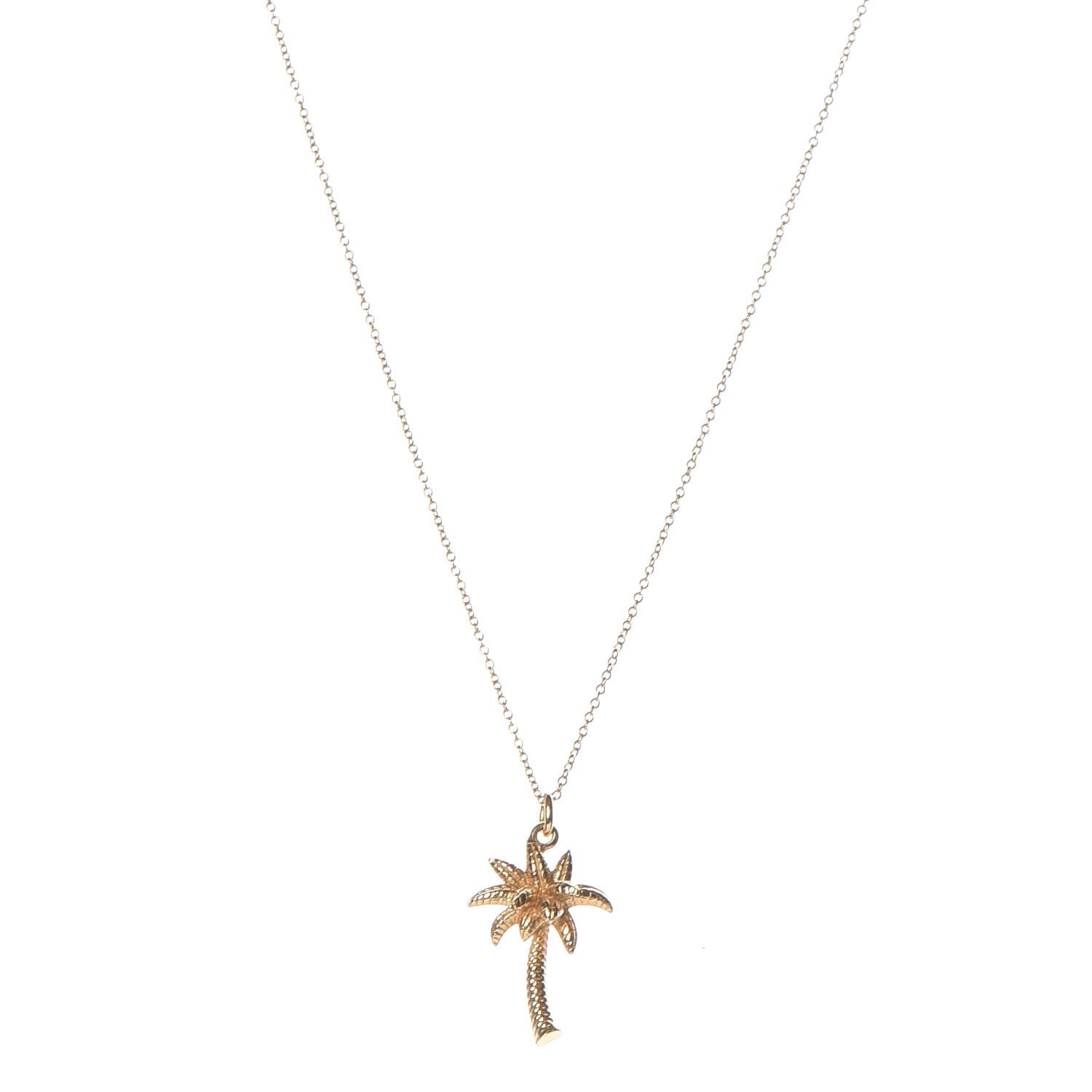 Tiffany 18K Yellow Gold Palm Tree Pendant Necklace 1 of 6