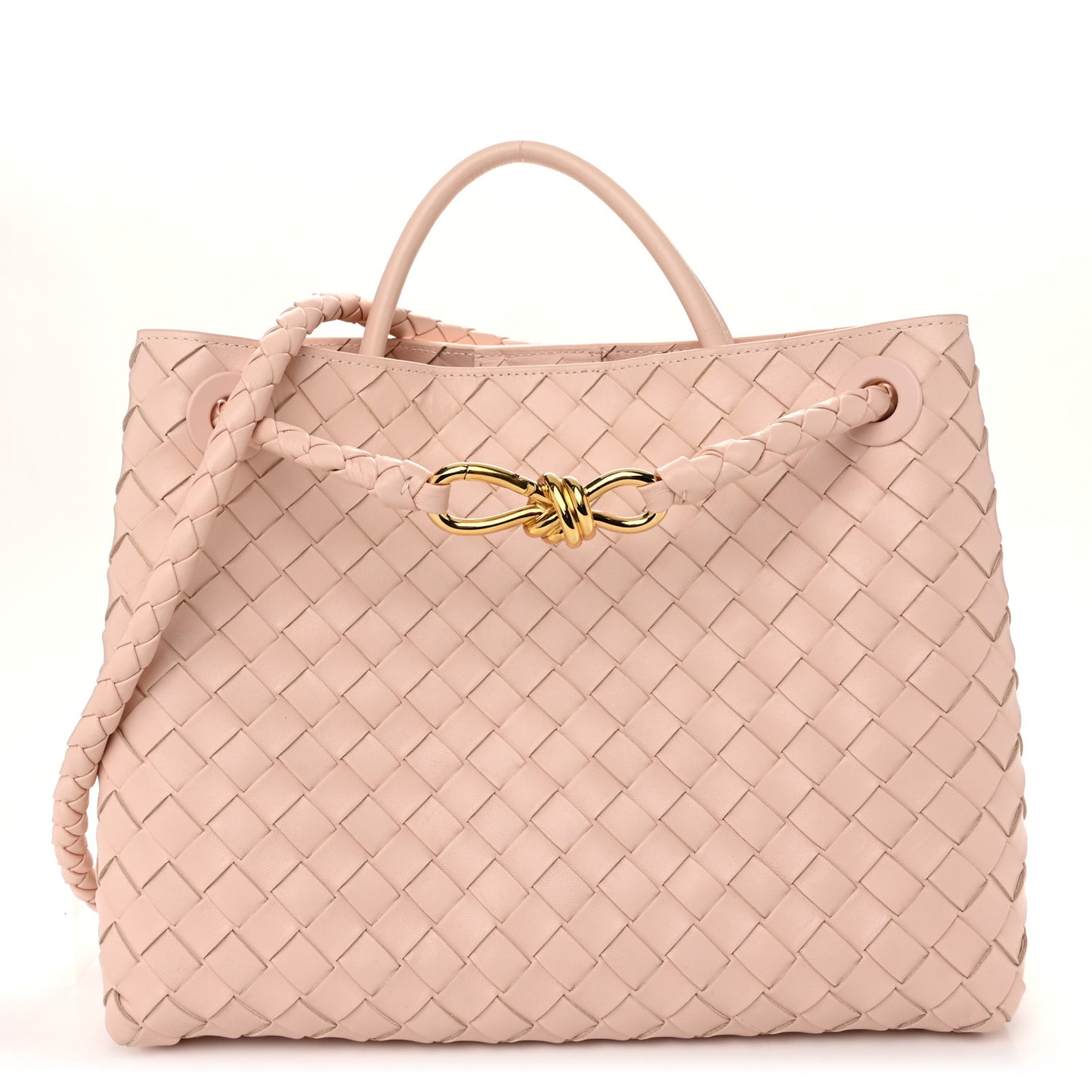Nappa Intrecciato Medium Andiamo Shoulder Bag Lotus