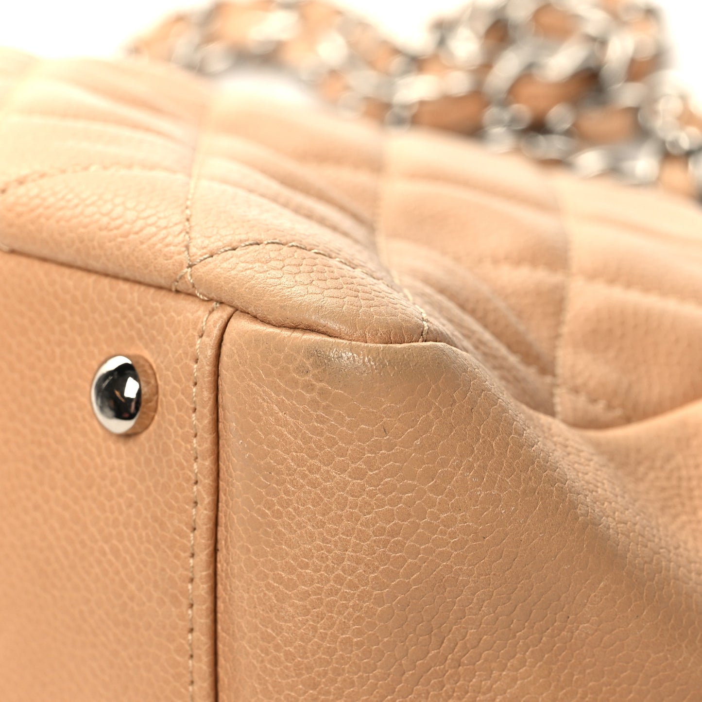 Caviar Quilted Petit Timeless Tote PTT Beige