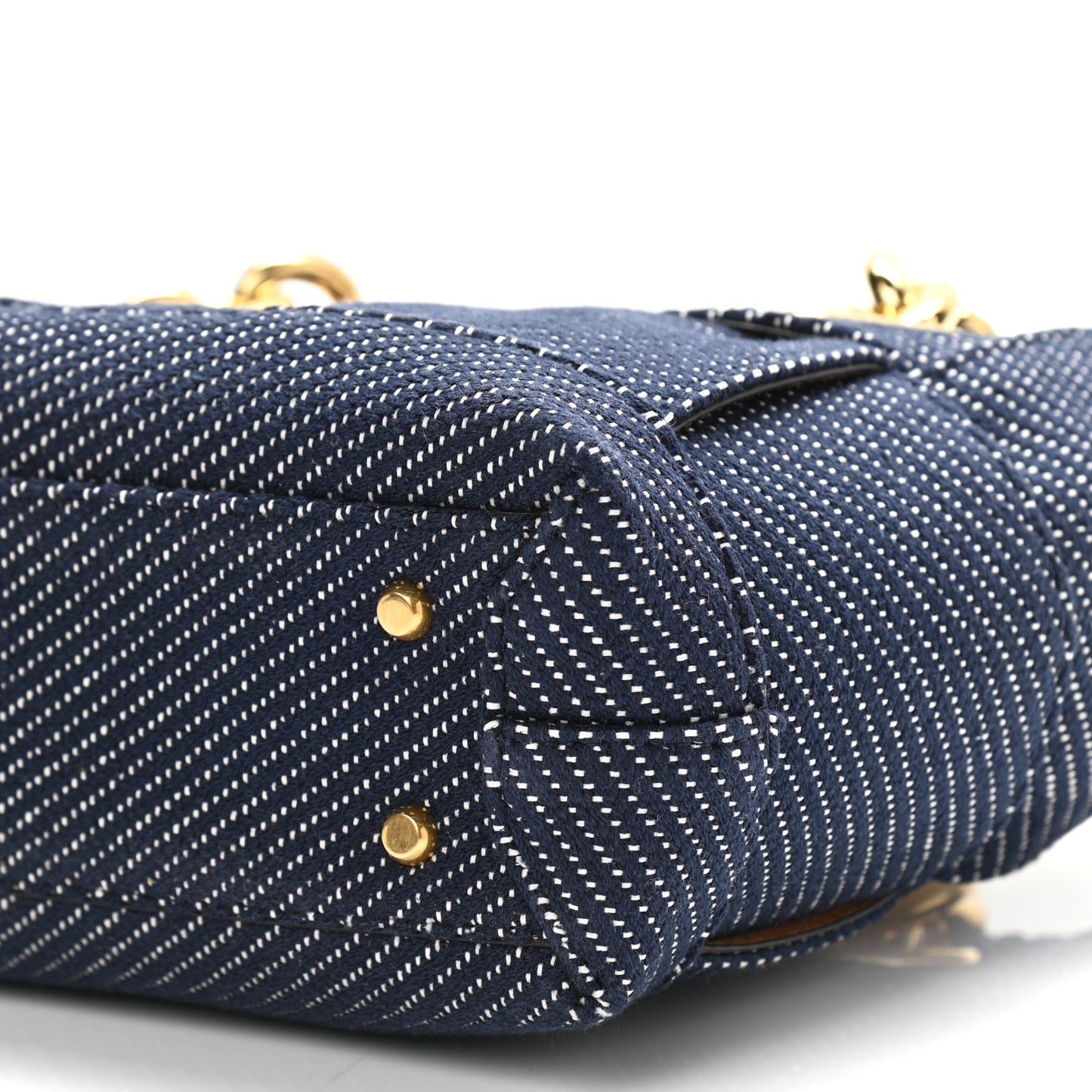 Denim Maxi Intrecciato High Frequency Chain Tote Indigo