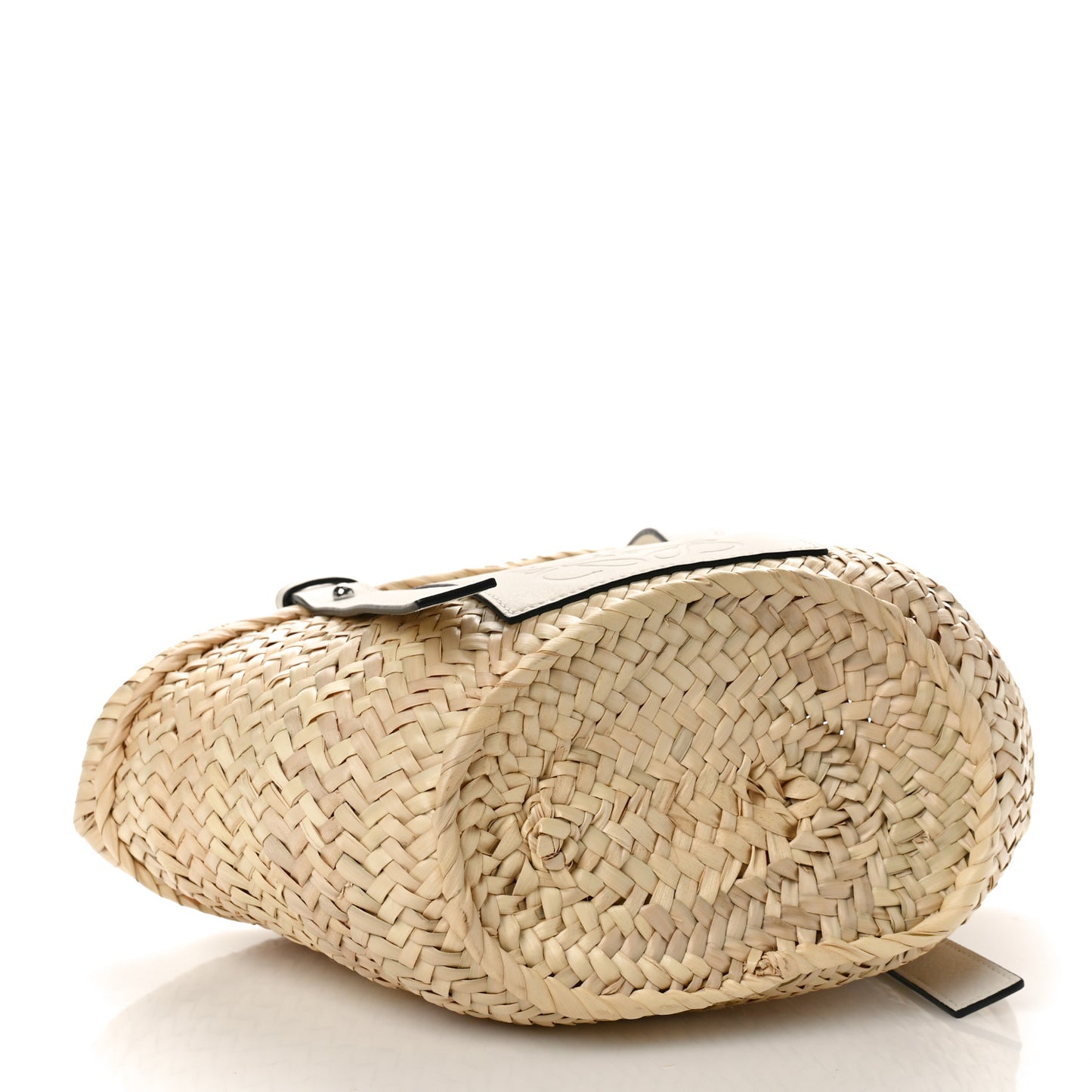 Raffia Small Basket Tote Bag Natural White