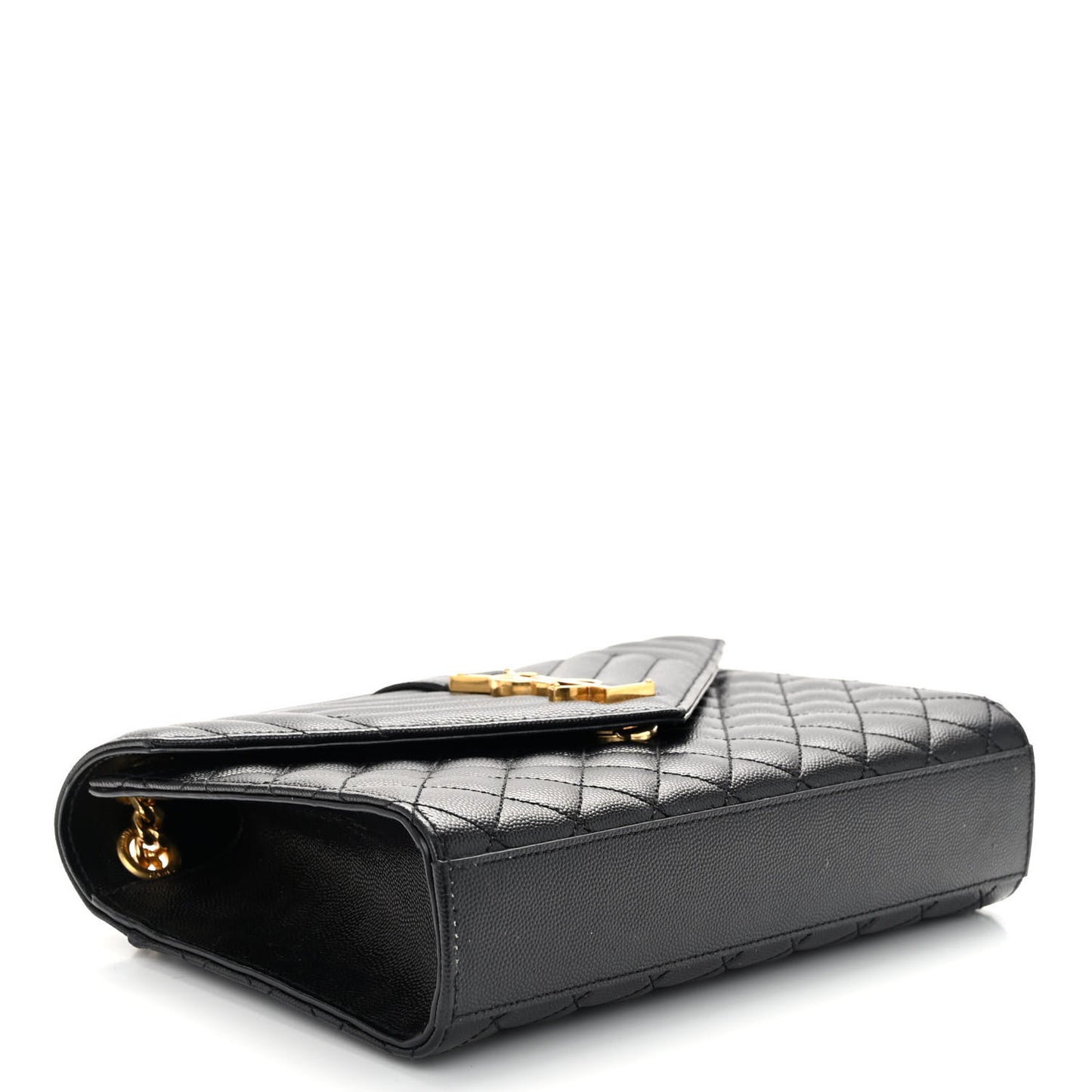 Grain De Poudre Textured Mixed Matelasse Triquilt Medium Monogram Satchel Black