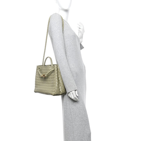 Nappa Intrecciato Medium Andiamo Shoulder Bag Travertine