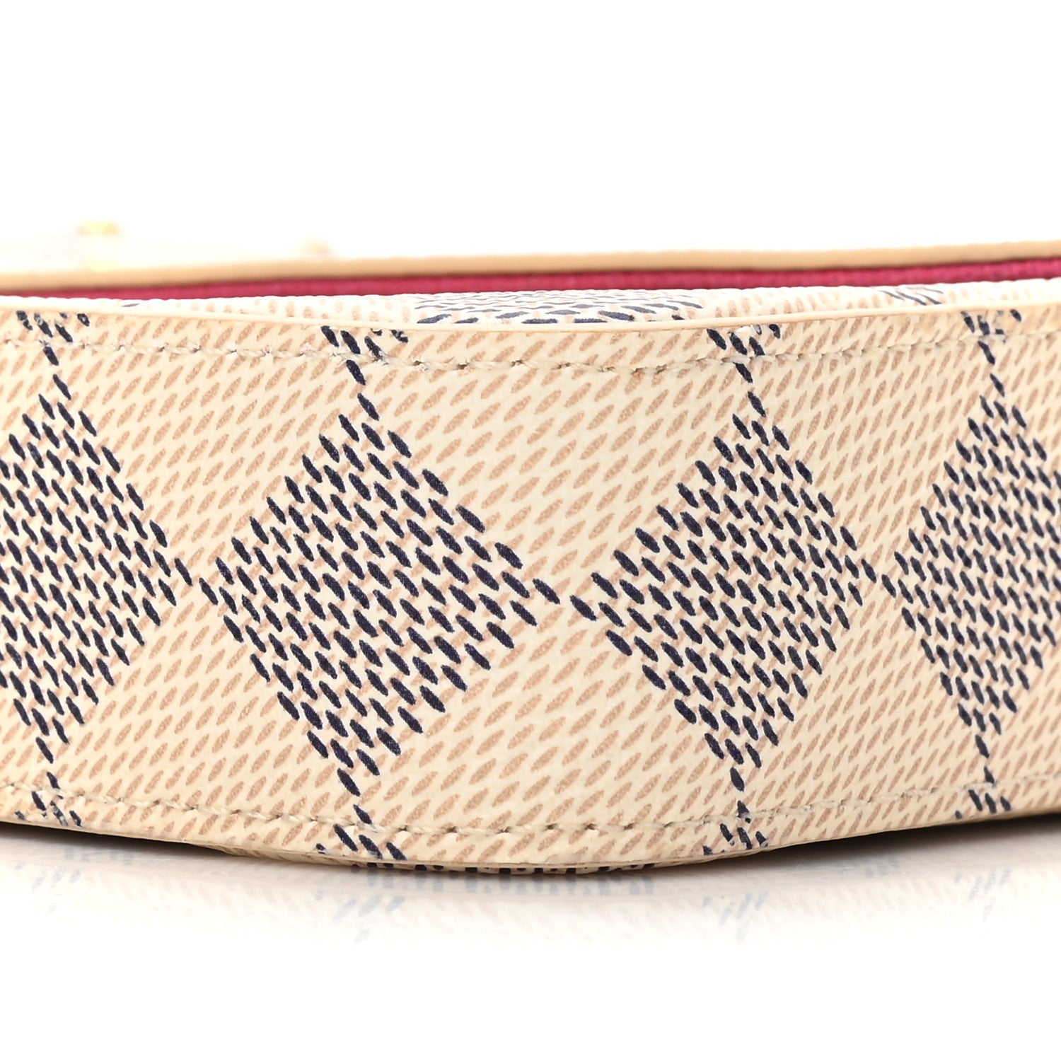 Louis Vuitton LOUIS VUITTON Damier Azur Studded Pochette Felicie Chain Wallet Fuchsia 8 of 11