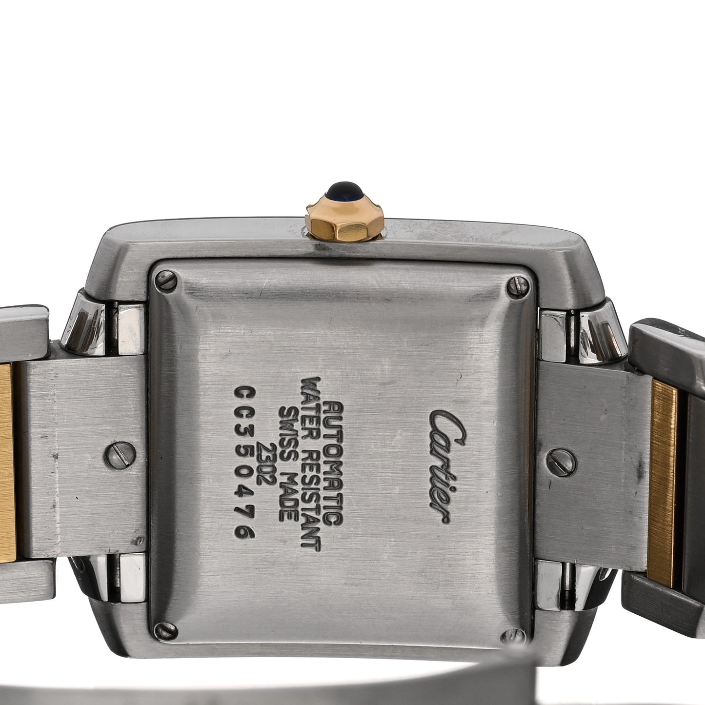 Stainless Steel 18K Yellow Gold 28mm Tank Francaise Automatic Watch