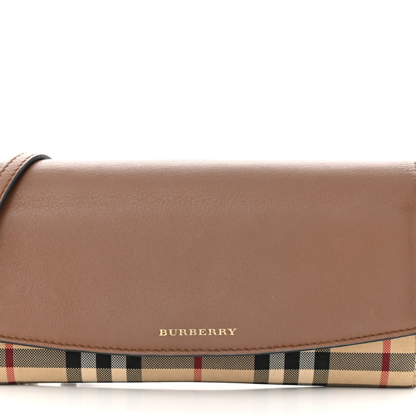 Calfskin Horseferry Check Henley Wallet On Chain Tan