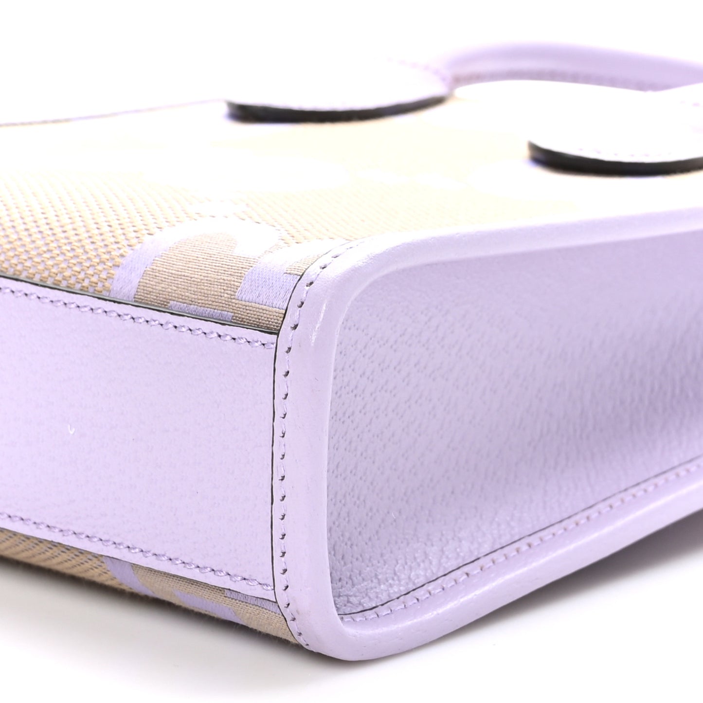 Monogram Jumbo GG Textured Dollar Calfskin Mini Tote Bag Beige Lapis