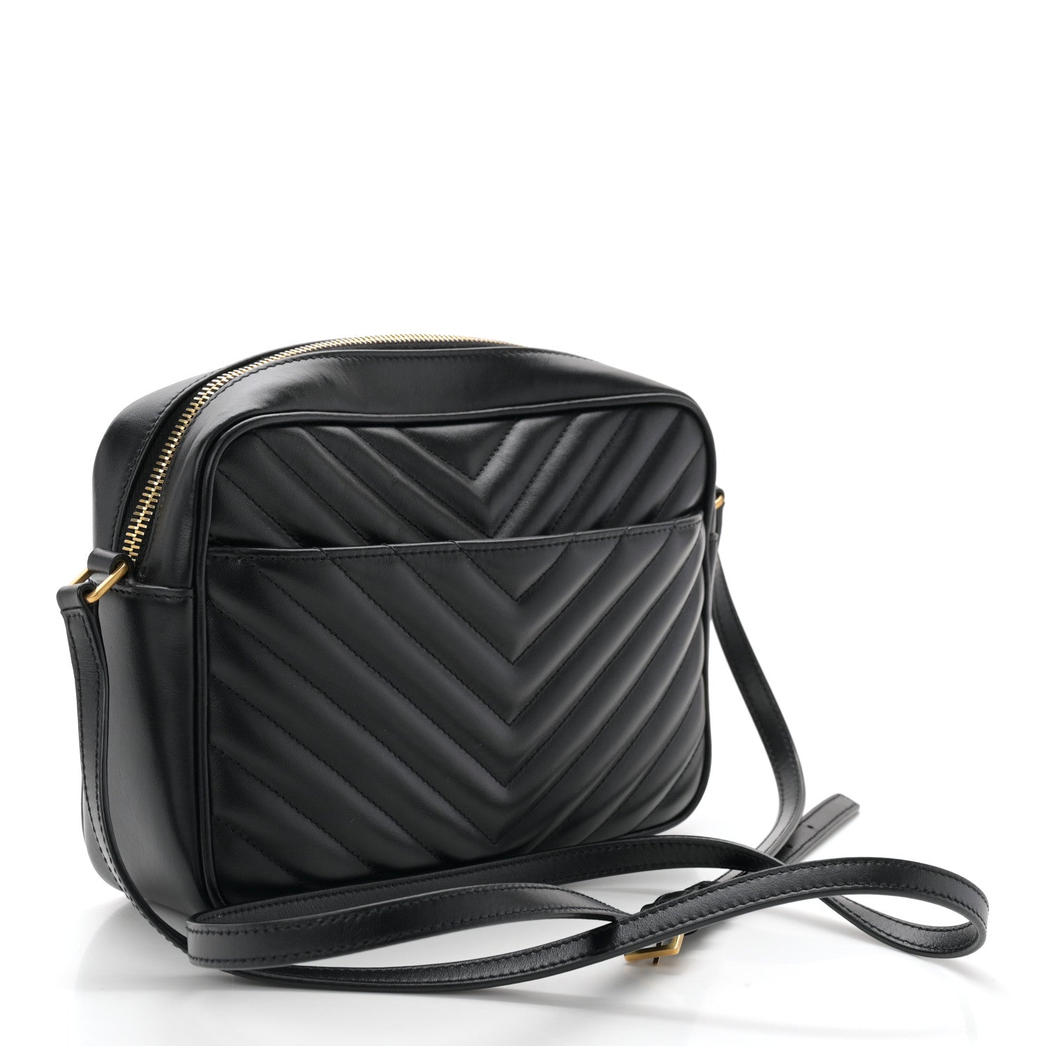 Saint Laurent Calfskin Matelasse Monogram Lou Camera Bag Black 3 of 12