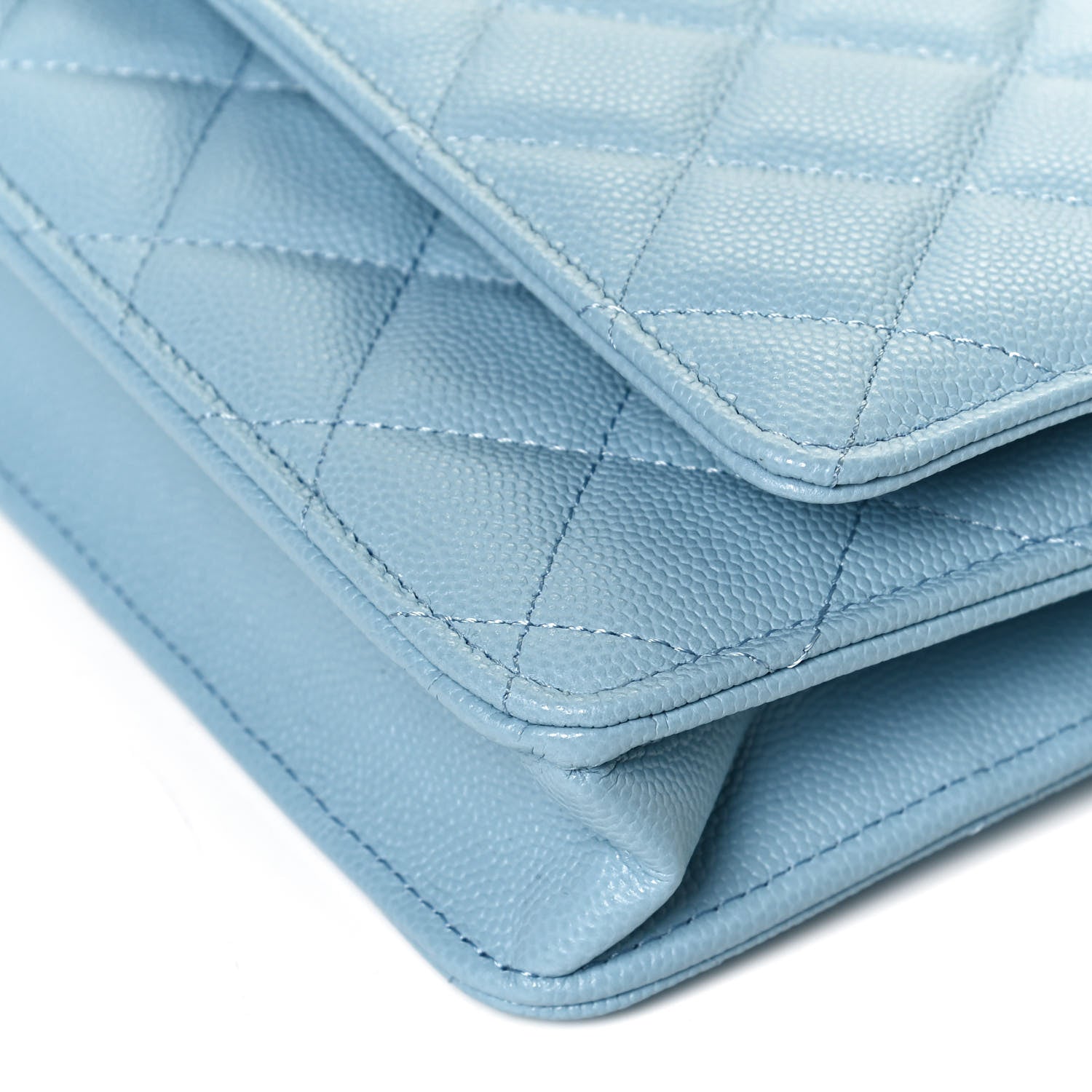 Chanel Caviar Quilted Wallet On Chain WOC Blue 10 of 12