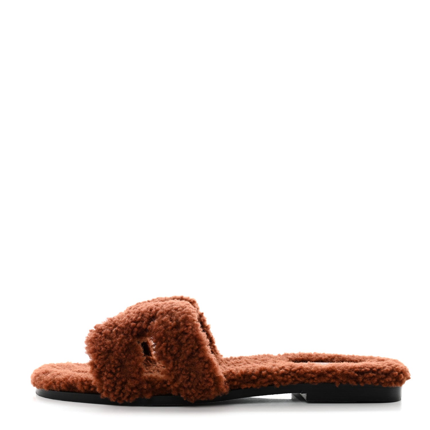 Hermes Woolskin Oran Sandals 40.5 Cognac 1 of 7