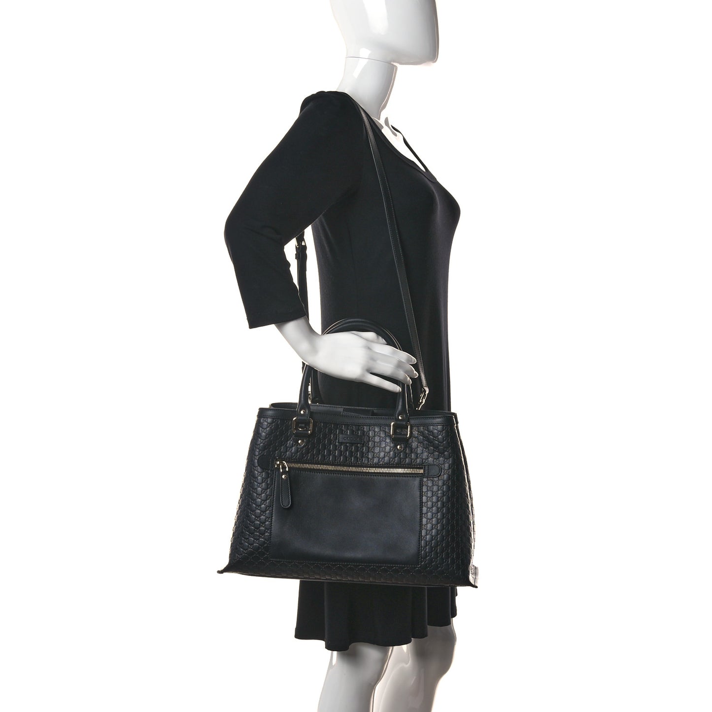 Soft Microguccissima Large Tote Black