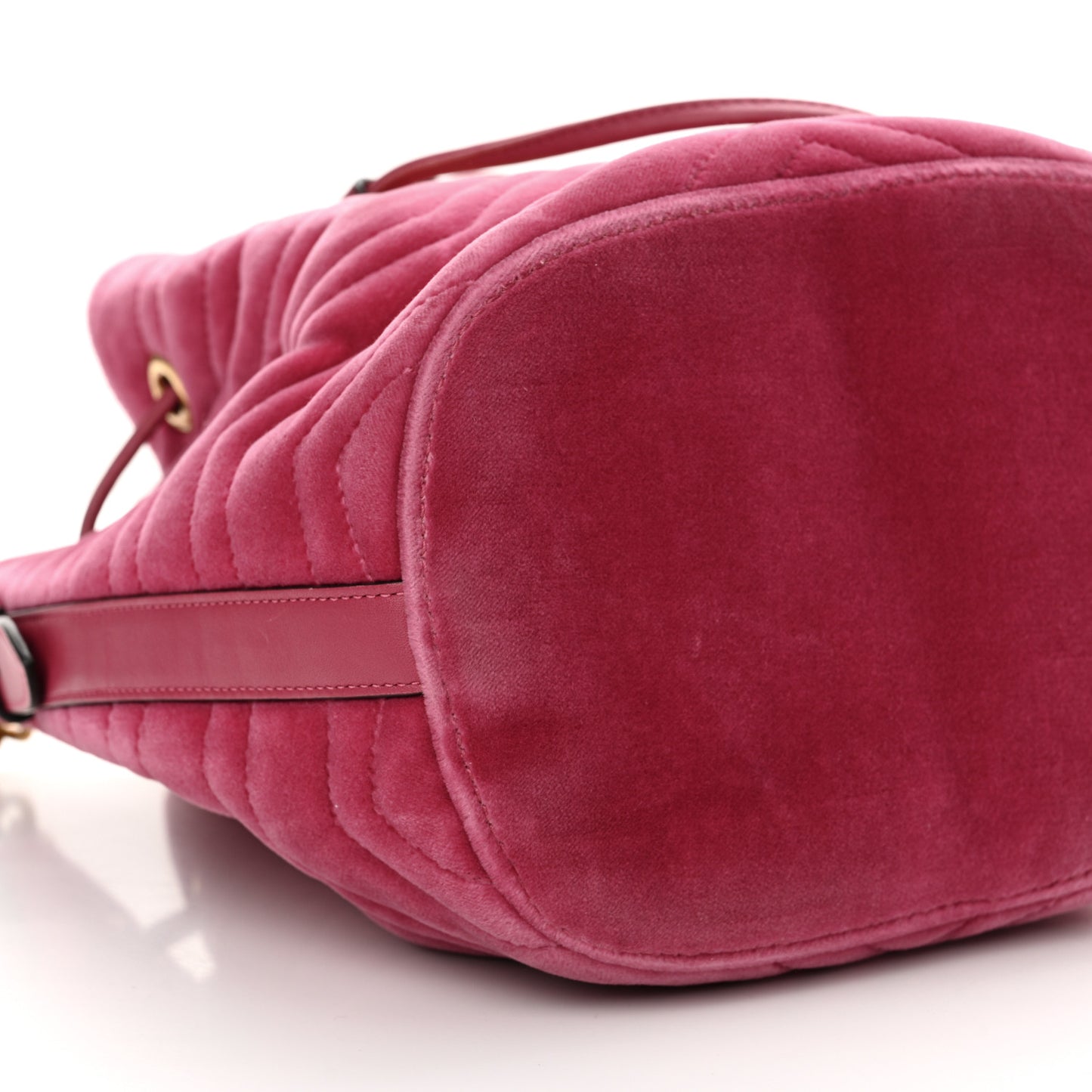 Velvet Matelasse GG Marmont Bucket Bag Light Raspberry Rose
