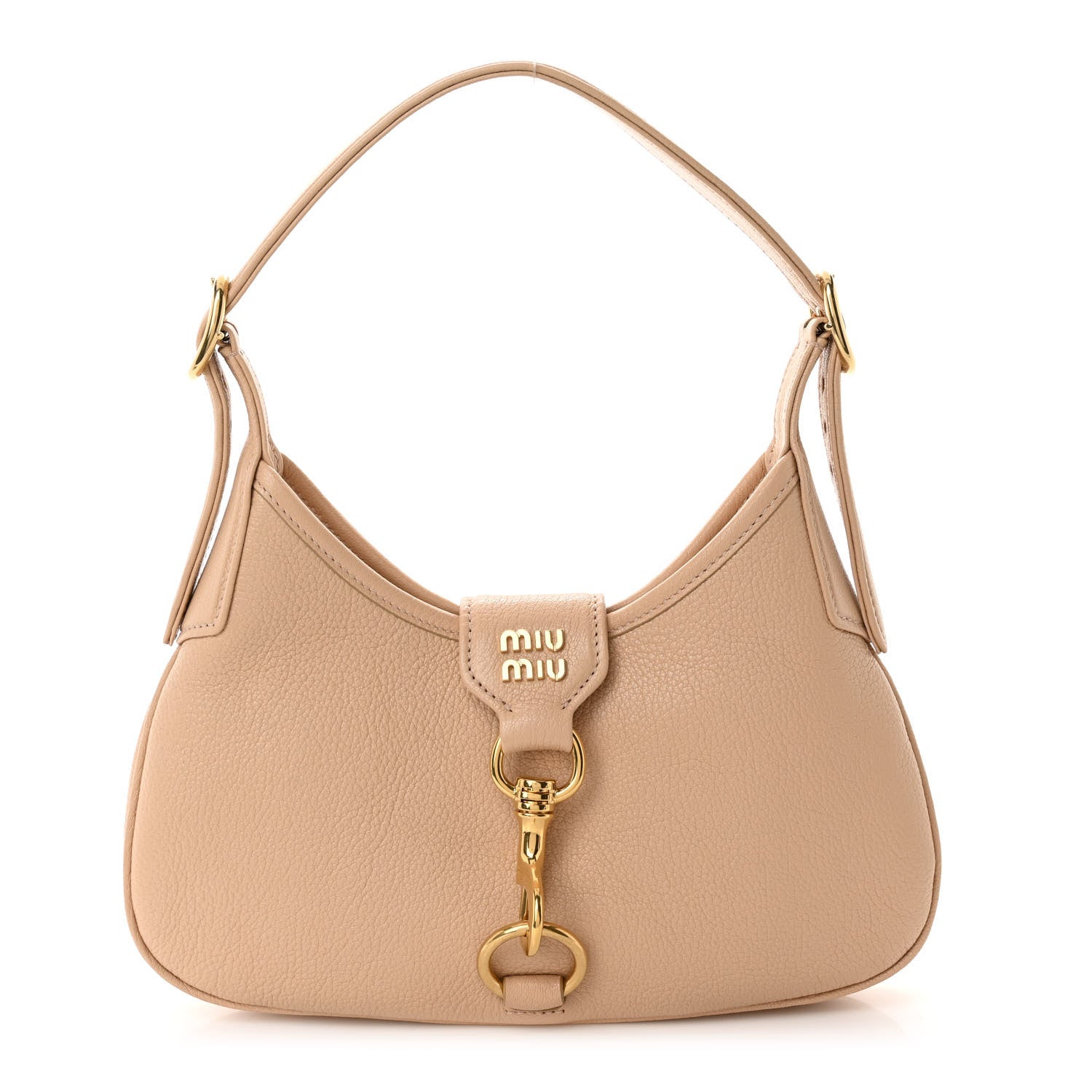 Miu Miu Calfskin Madras Hobo Bag Sabbia 1 of 9
