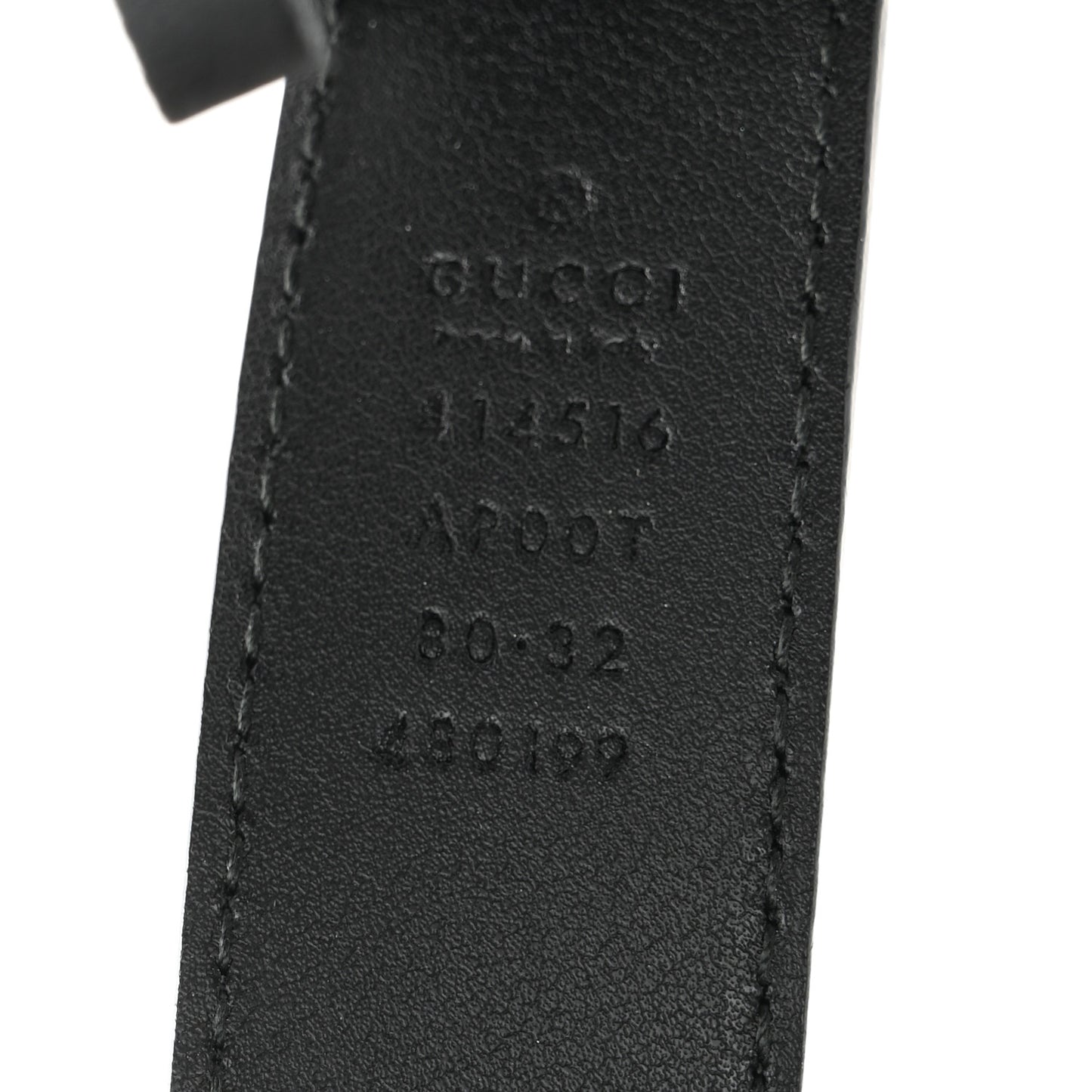 Moon Calfskin Double G 30mm Belt 80 32 Black