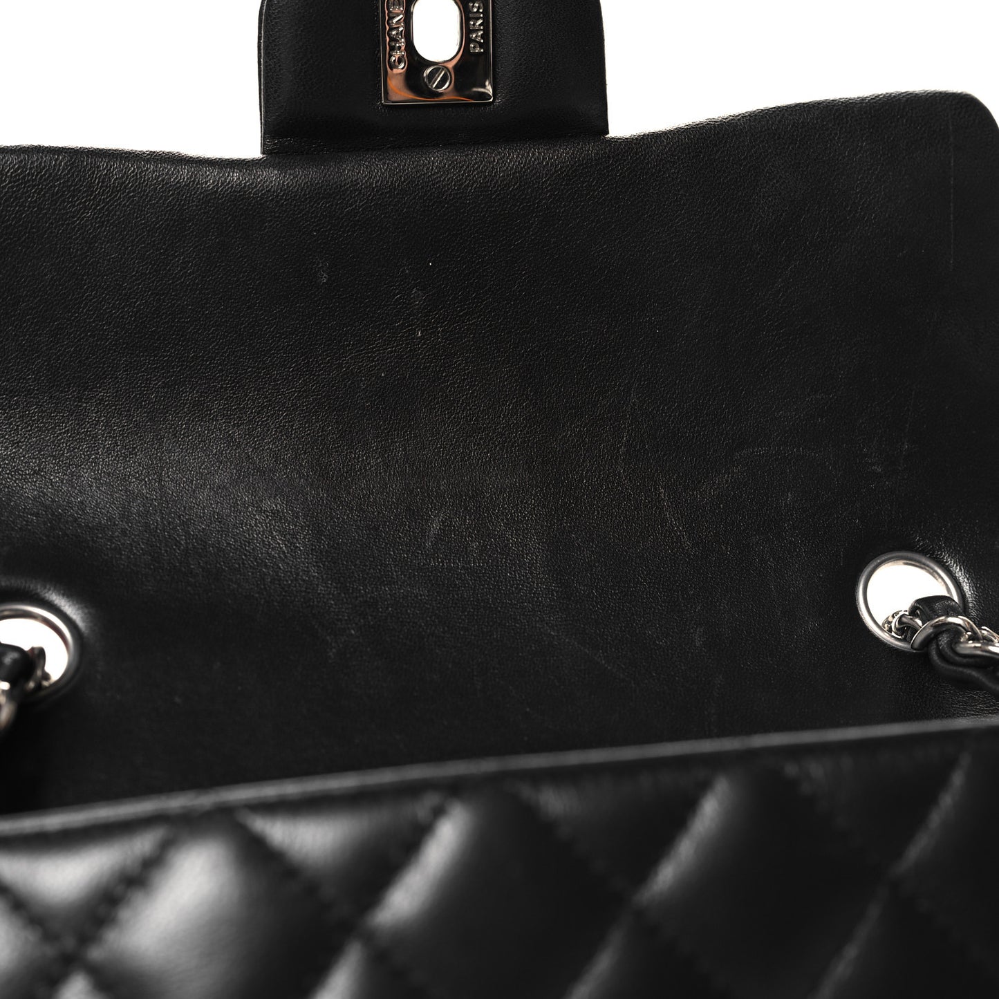 Lambskin Quilted Mini Rectangular Flap Black