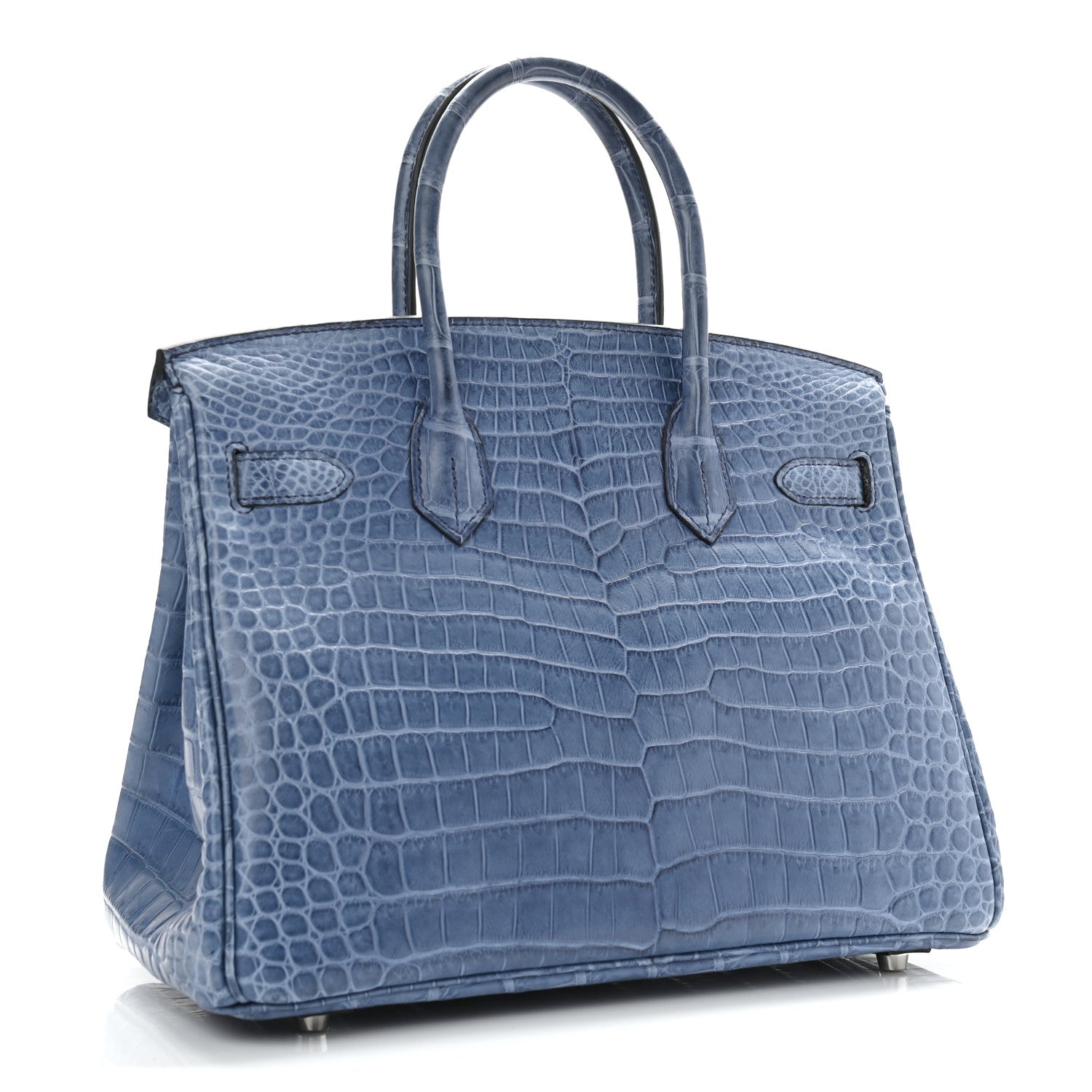 Hermes Matte Porosus Crocodile Birkin 30 Bleu Ciel 3 of 11
