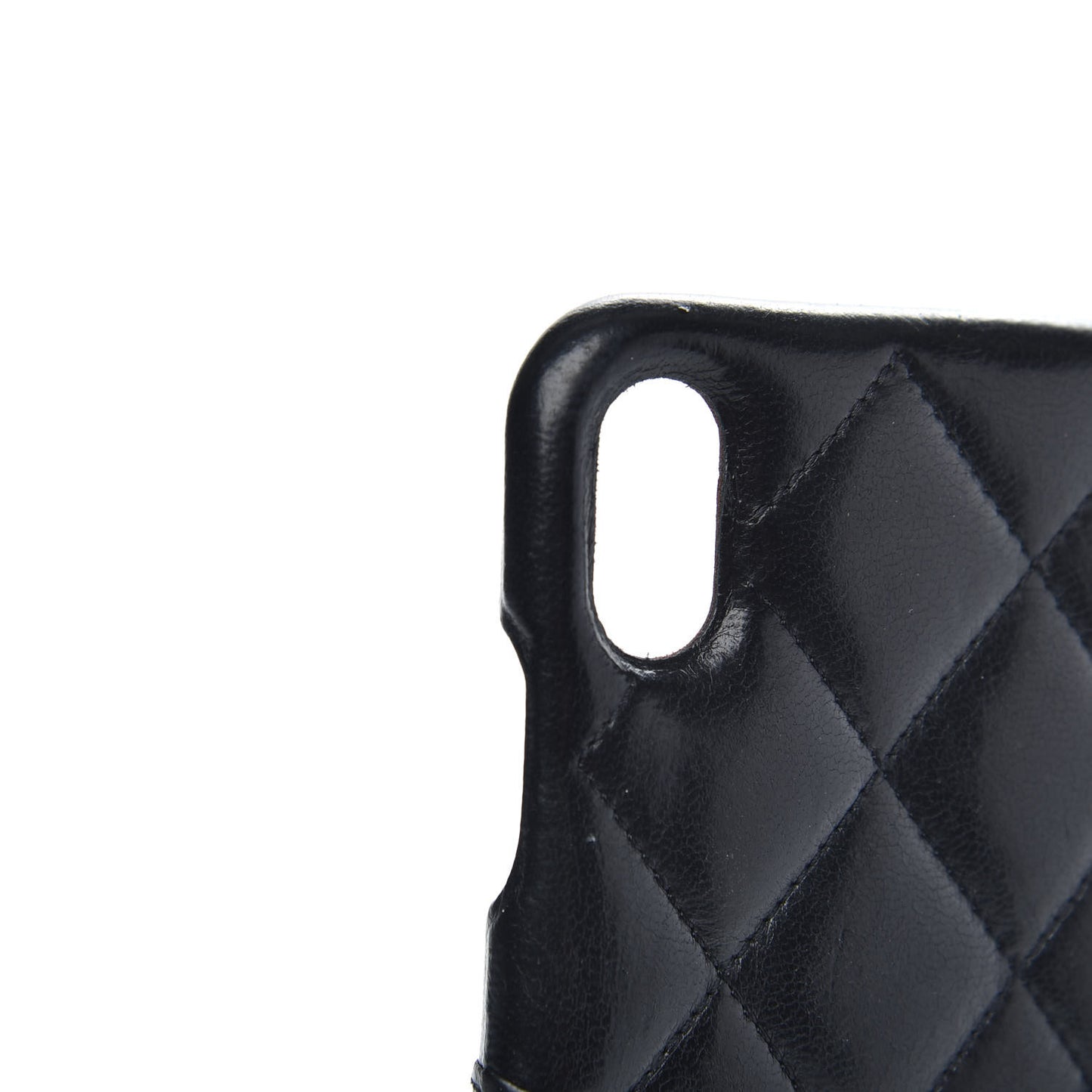 Lambskin Quilted iPhone X Case Black