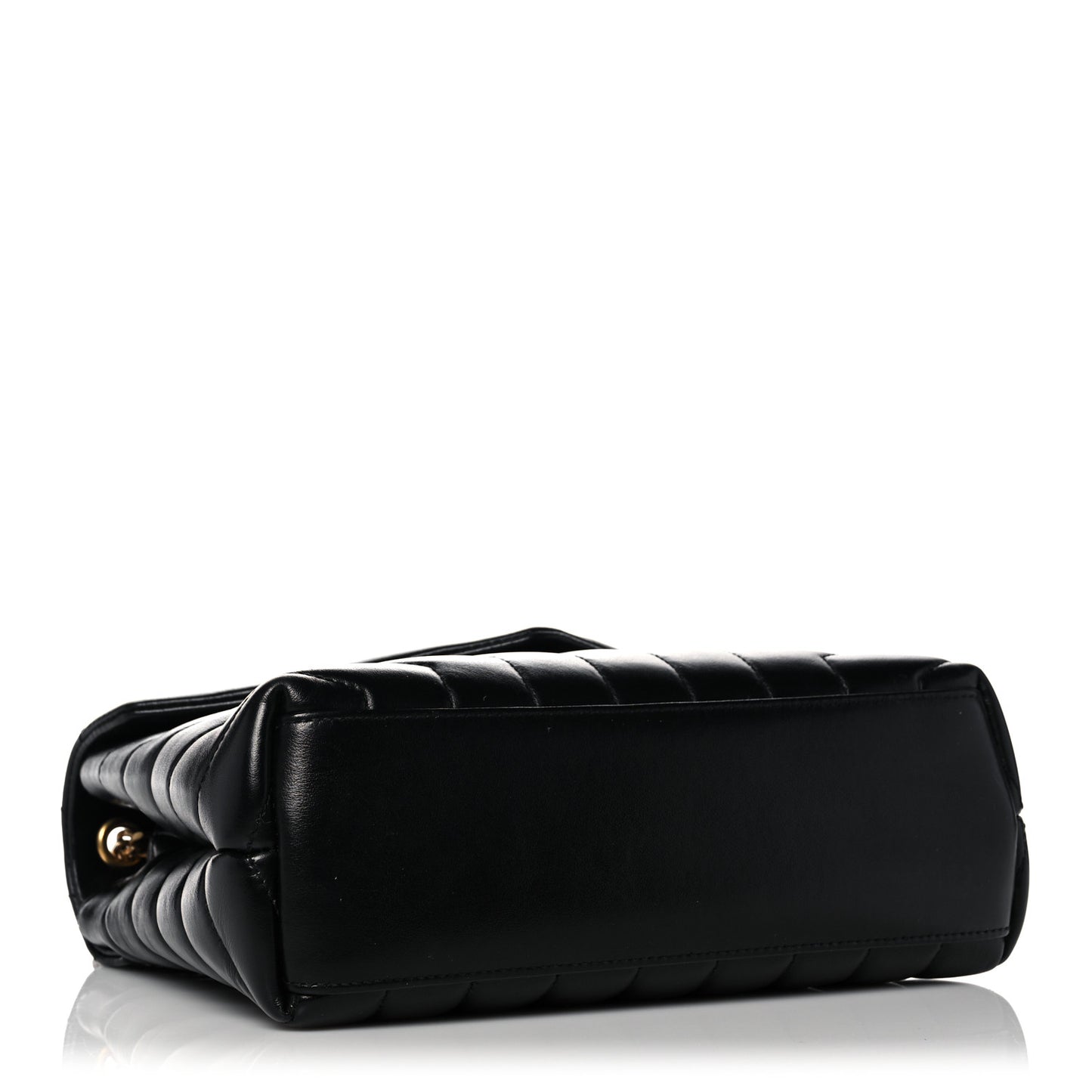 Calfskin Y Quilted Monogram Small Loulou Chain Satchel Black