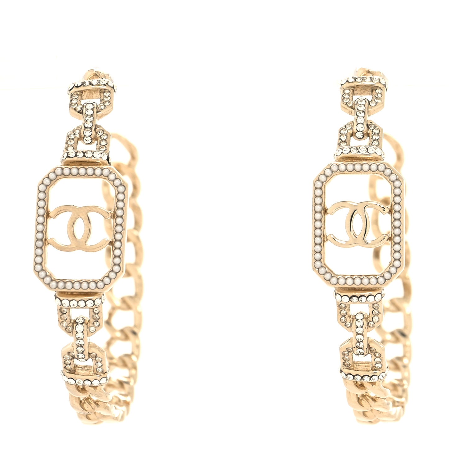 Crystal CC Vendome Hoop Earrings Gold