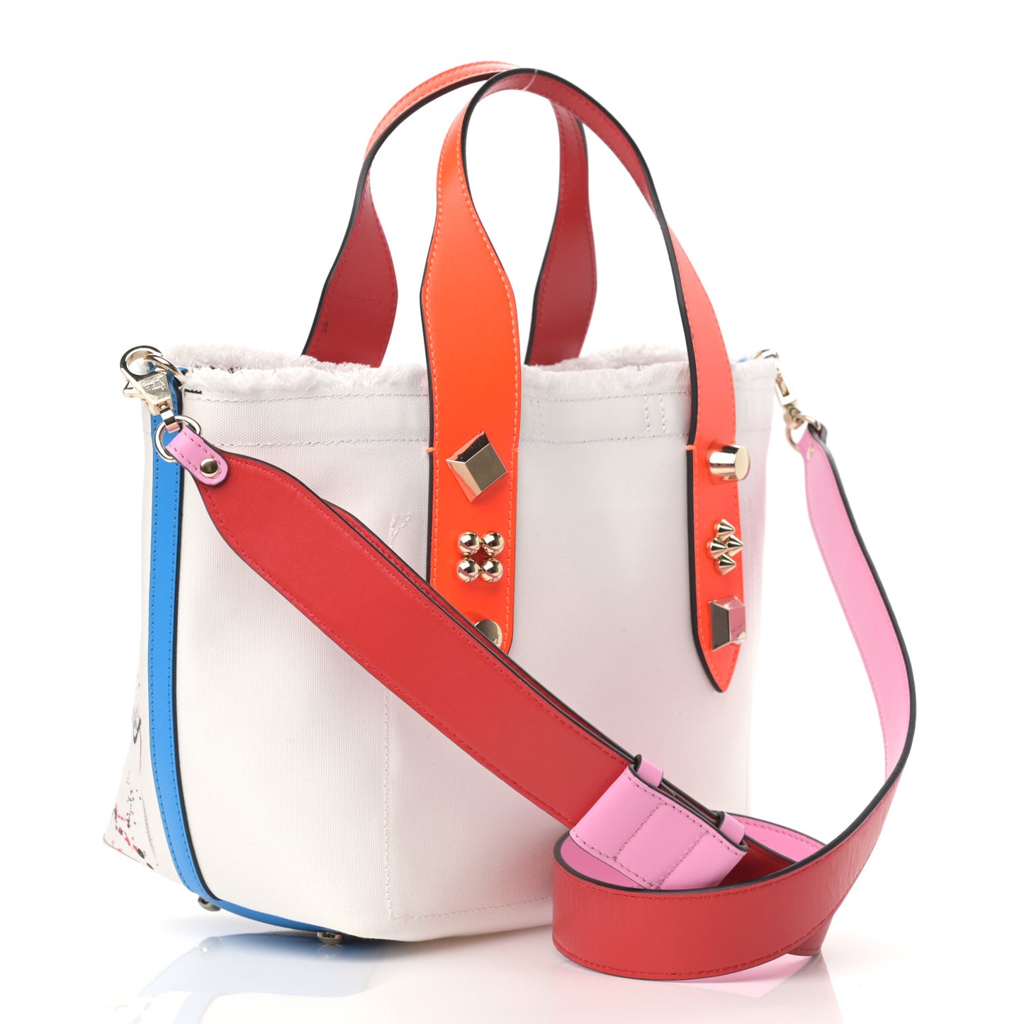 Canvas Frangibus Tote White Multicolor