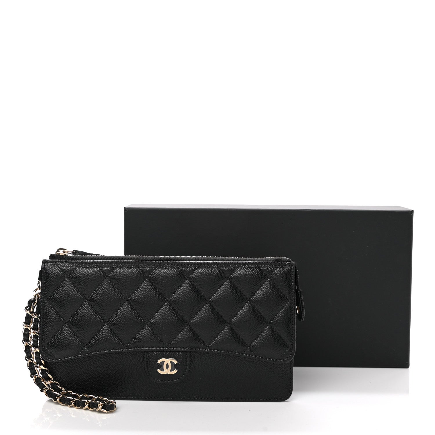 Chanel Caviar Quilted Classic Pouch With Handle Black 8 of 8