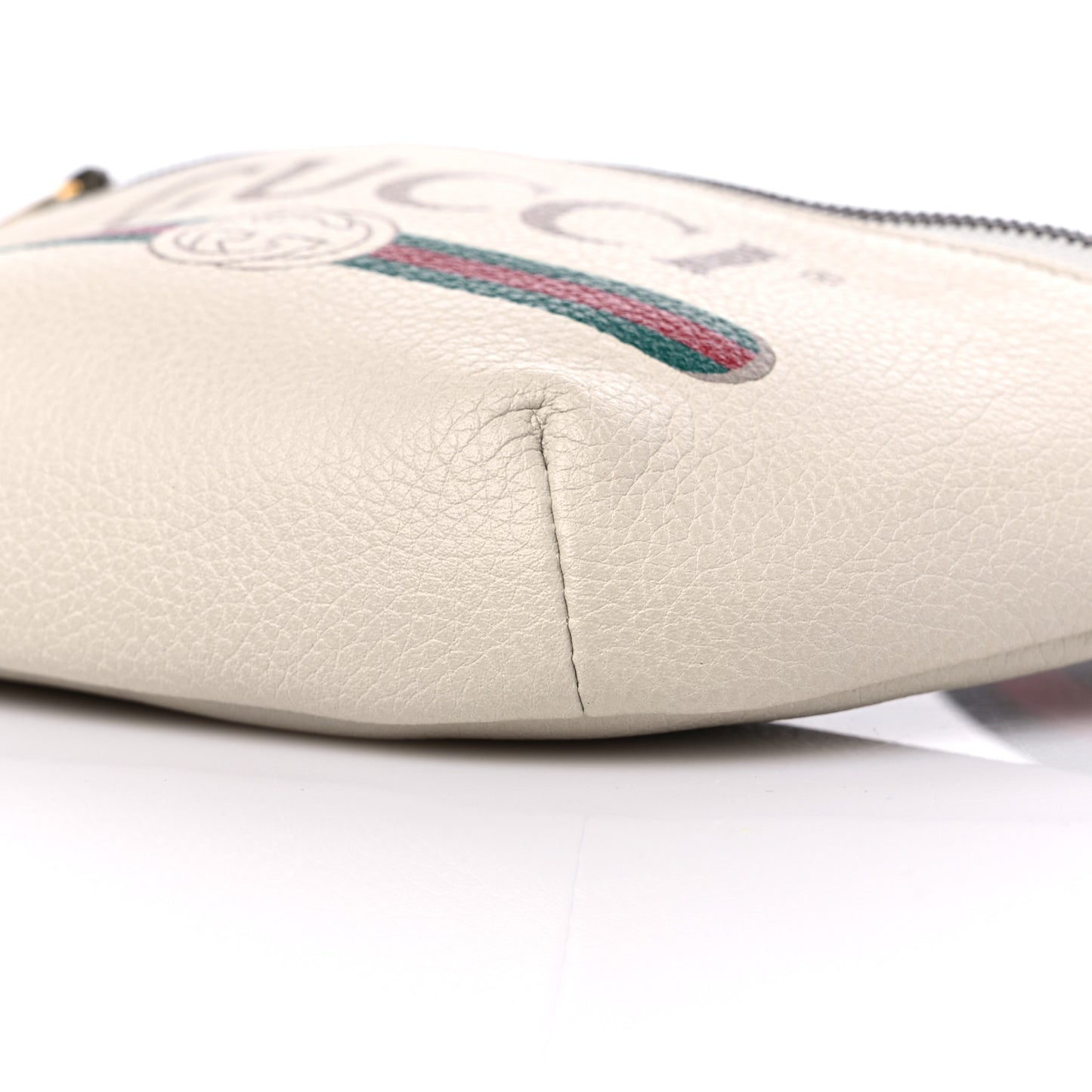 Grained Calfskin Small Logo Belt Bag White