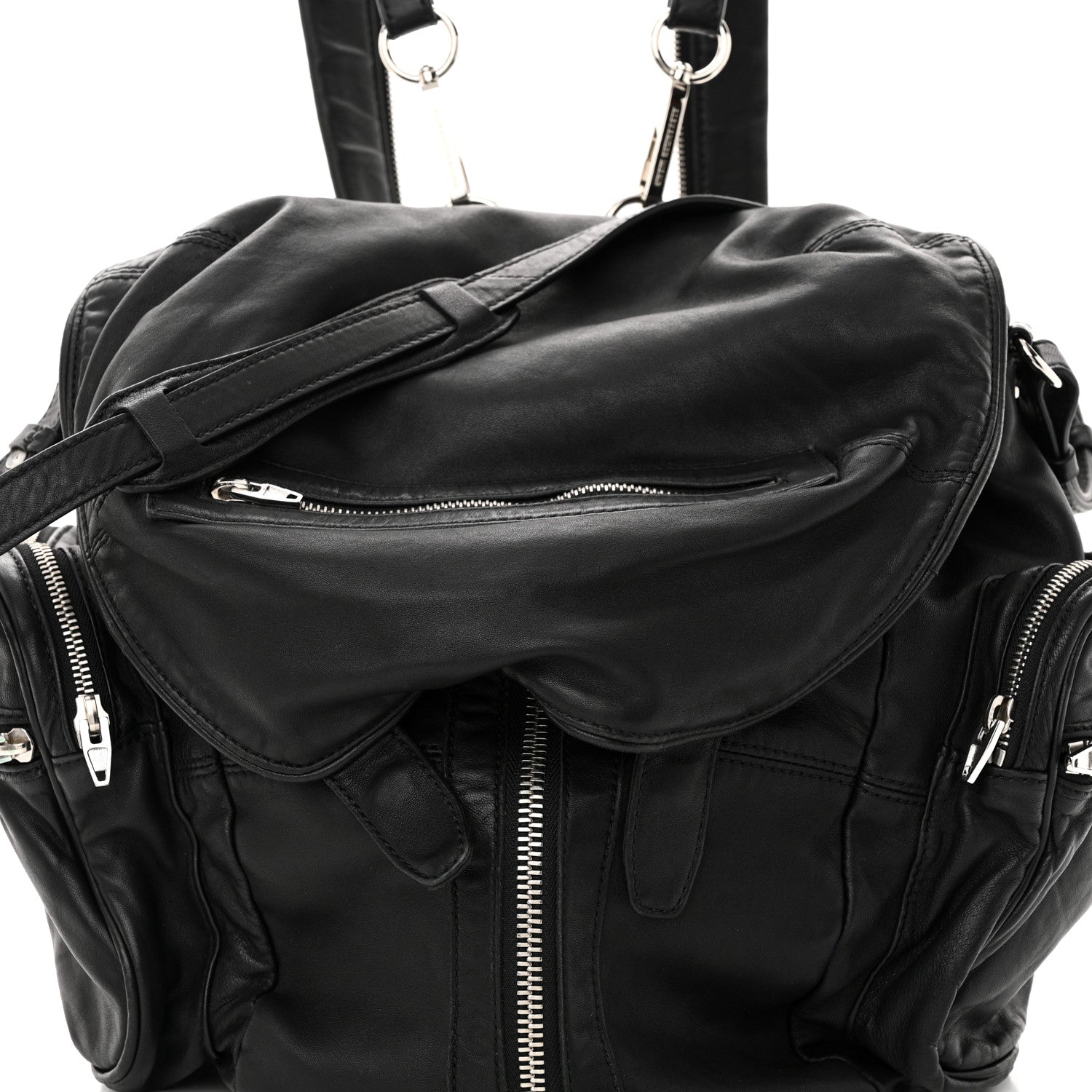 Alexander Wang Lambskin Marti Backpack Bag Washed Black Rhodium Hardware 7 of 9